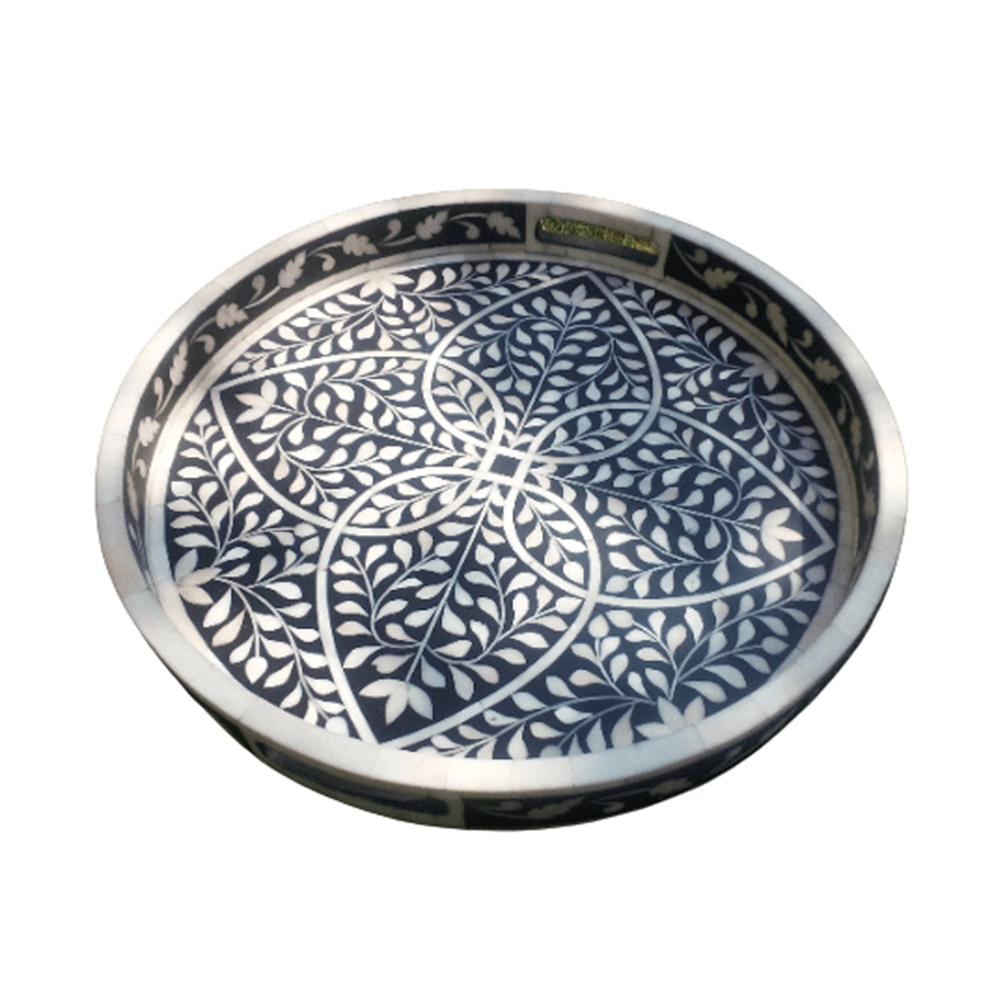 Handmade Bone Inlay Black and White Round Tray Decorative Serving Tray Best Gift For Your Favorites by hpCreations Free Shipping Tray