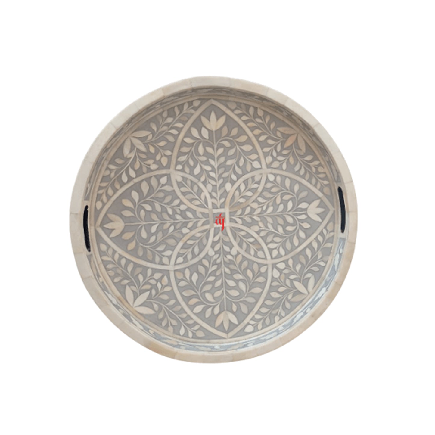Handcrafted Bone Inlay Beautiful Decorative Round Serving Tray Home Dรฉcor Item
