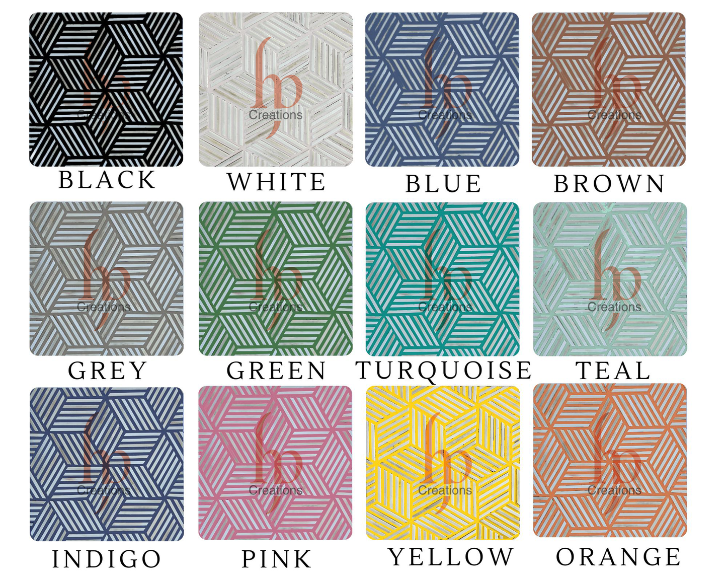 Handmade Customized Bone Inlay Geometric Pattern Set of 4 Coaster Plate Tea Coaster for Home Decor