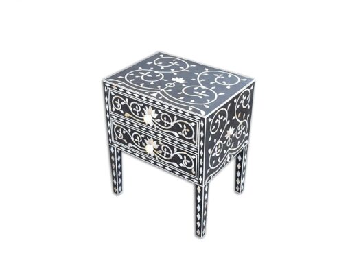 Personalized Mother of Pearl Antique Handmade Night Stand End table Furniture with Insurance