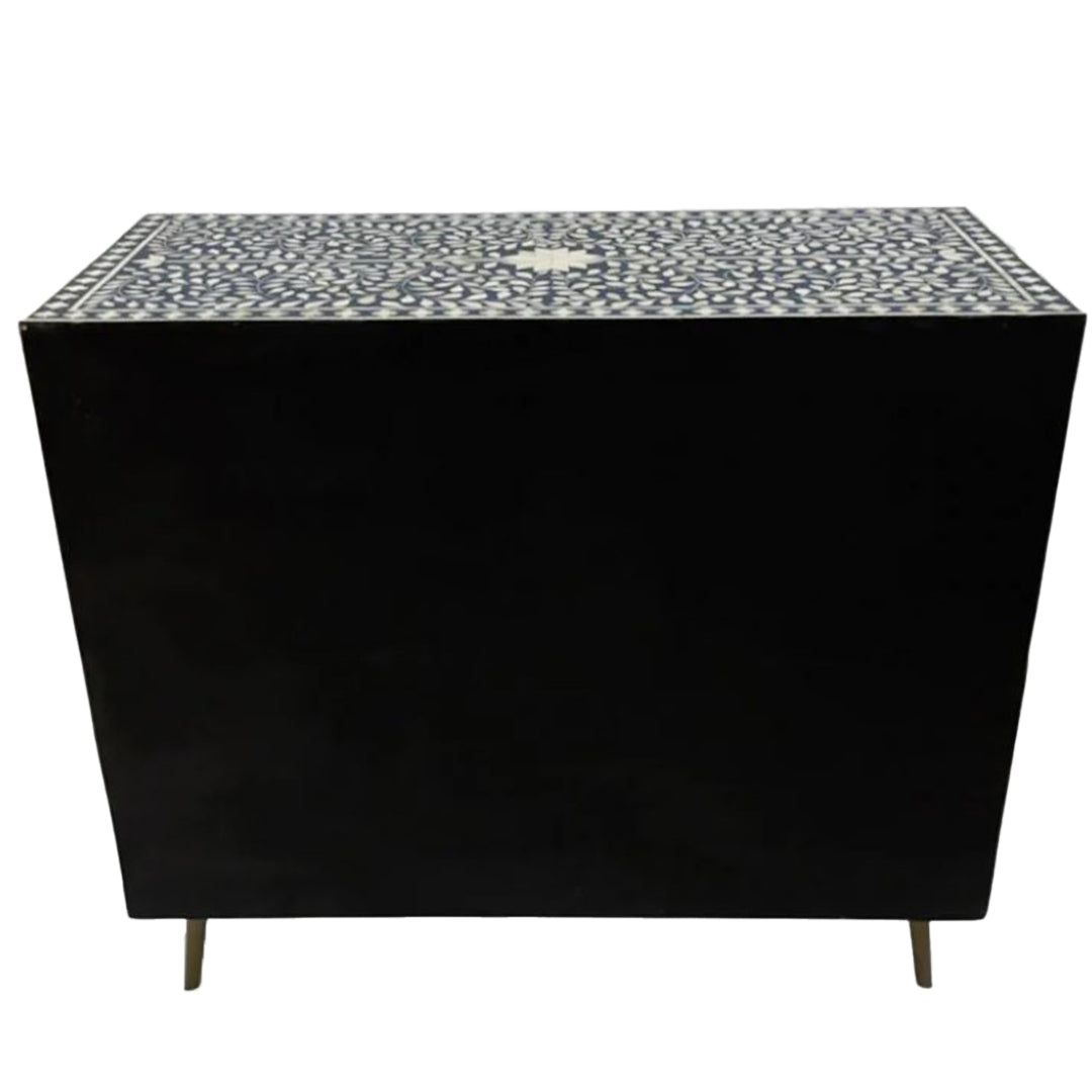 Mother Of pearl Inlay chest of drawers in floral pattern