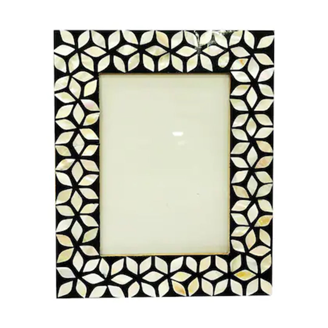Handmade Customized Mother of Pearl Black Photo Frame