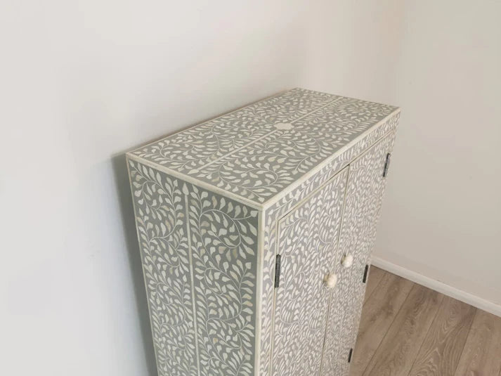 Personalized Handmade Bone Inlay Antique Floral Wardrobes Best For Home