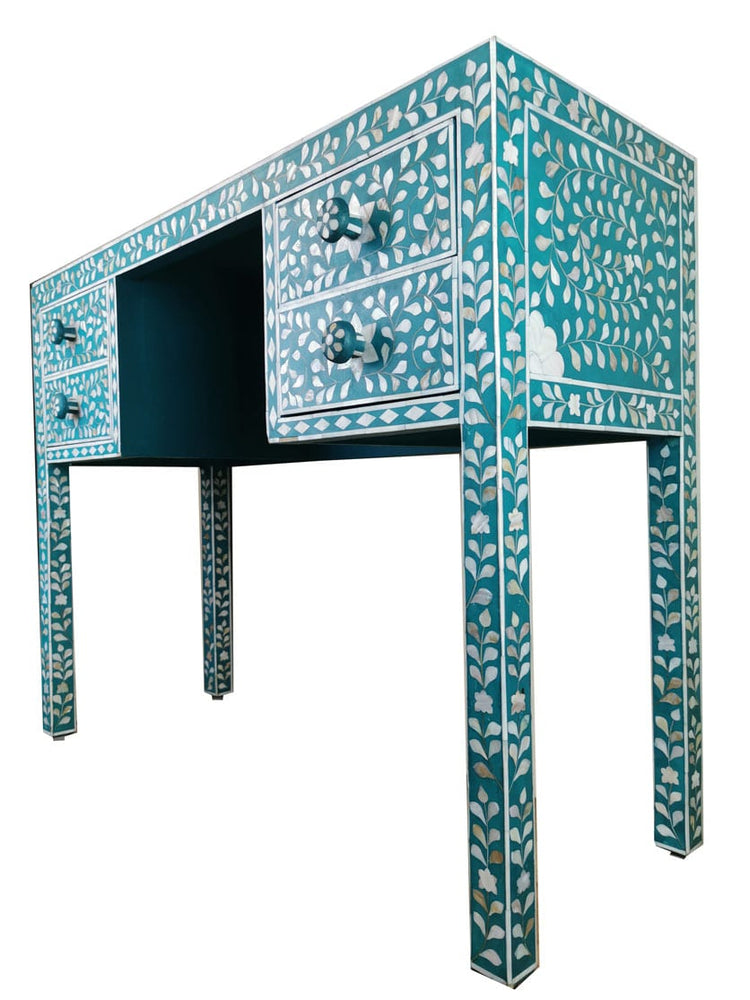 Handmade Customized Mother of Pearl 4 Drawer Console Table