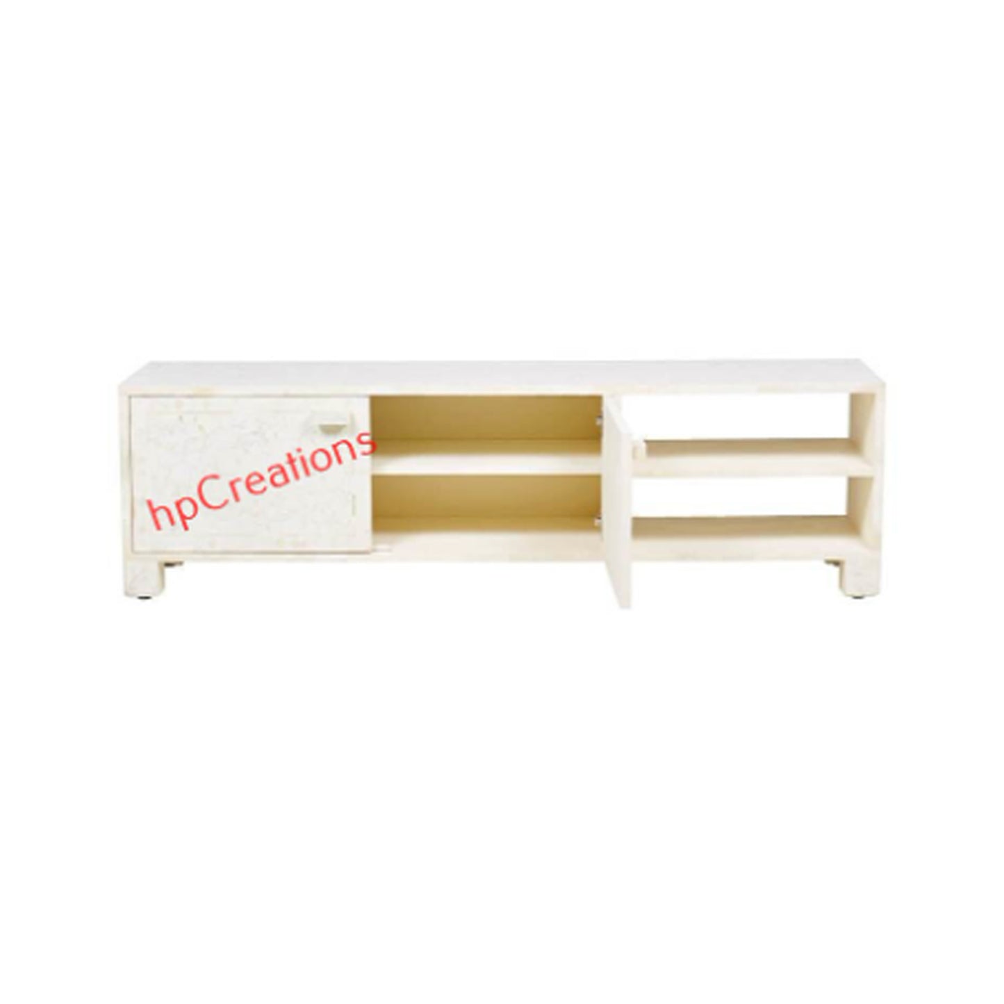 Personalized Handmade Bone Inlay Long Cabinet Floral Pattern