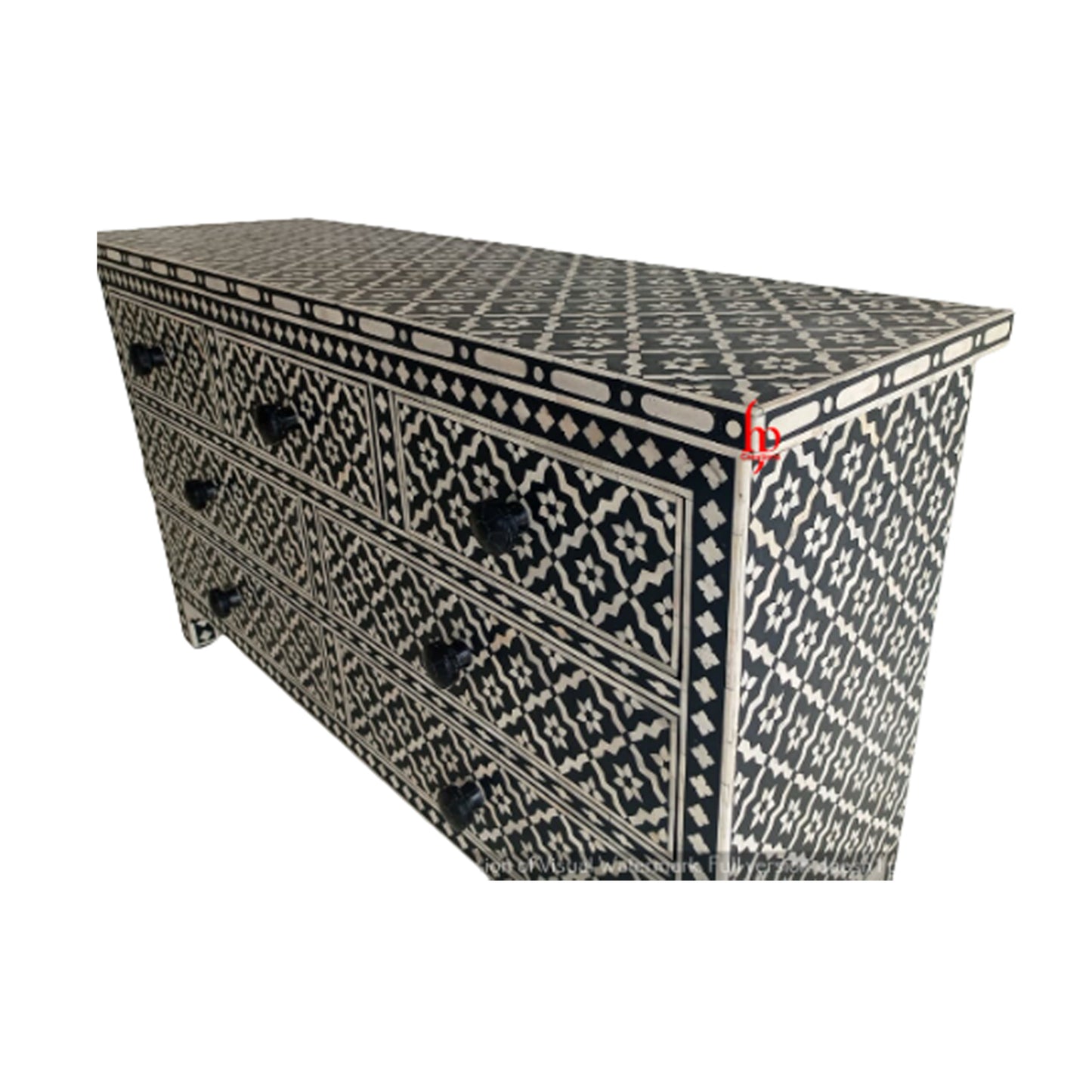 Personalized Handmade Bone Inlay 7 Chest Of Drawers Beautifully Crafted Home Decor Inlay Furniture
