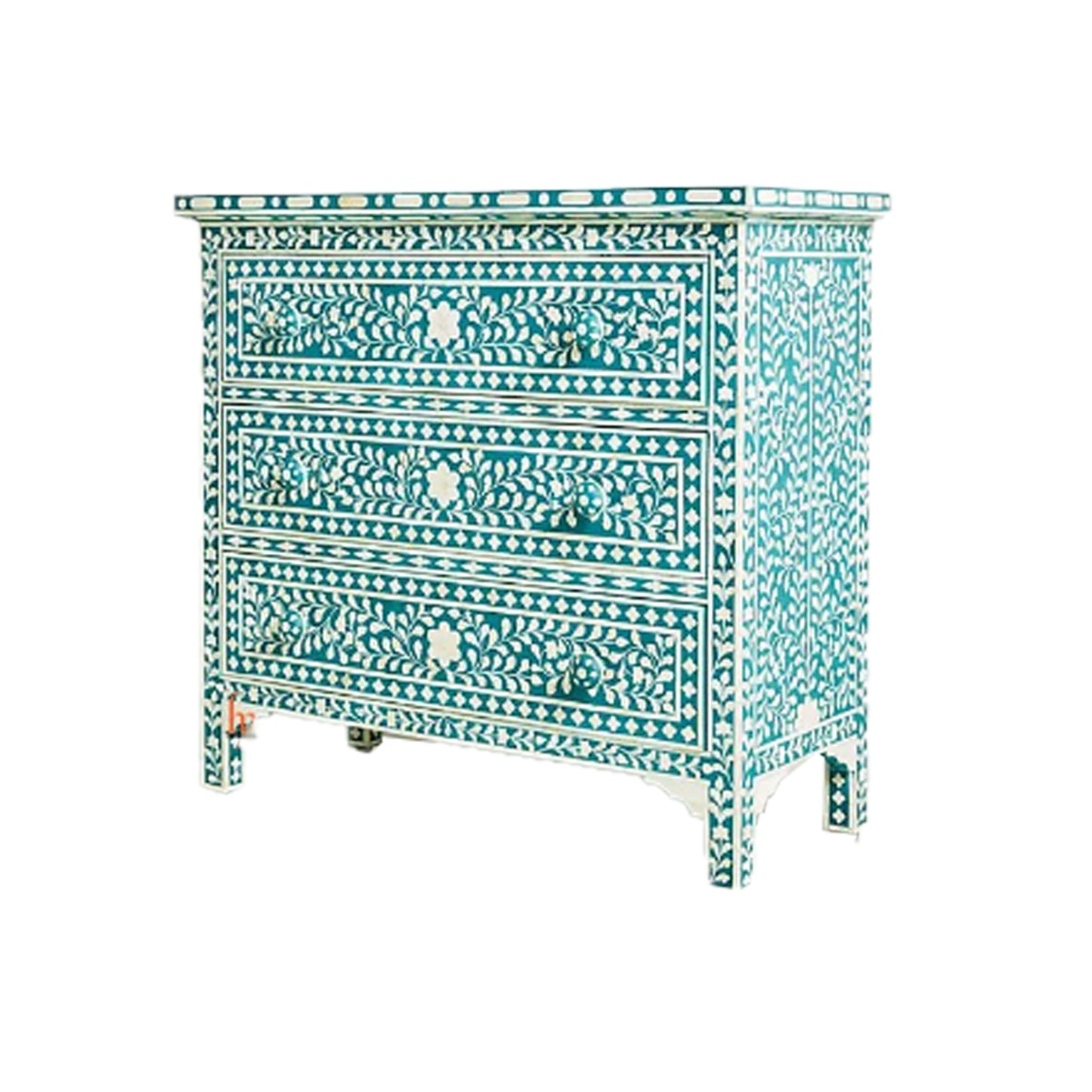 Handmade Bone Inlay Chest Of 3 Drawers Beautifully Crafted Home Decor Inlay Furniture Decorative Living Table Entrance Table