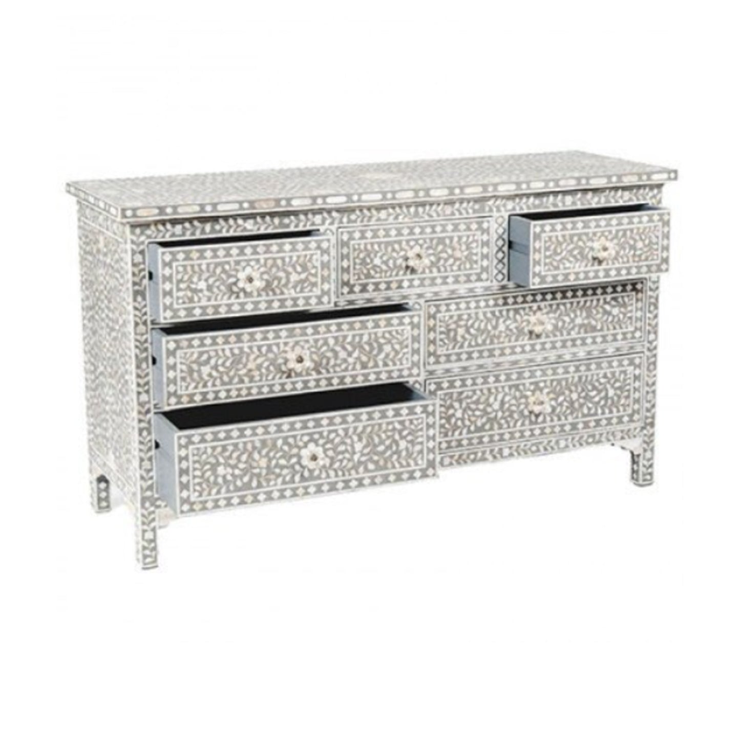Personalized Bone Inlay Handmade Chest Of 7 Drawers Beautifully Crafted Home Decor Inlay Furniture