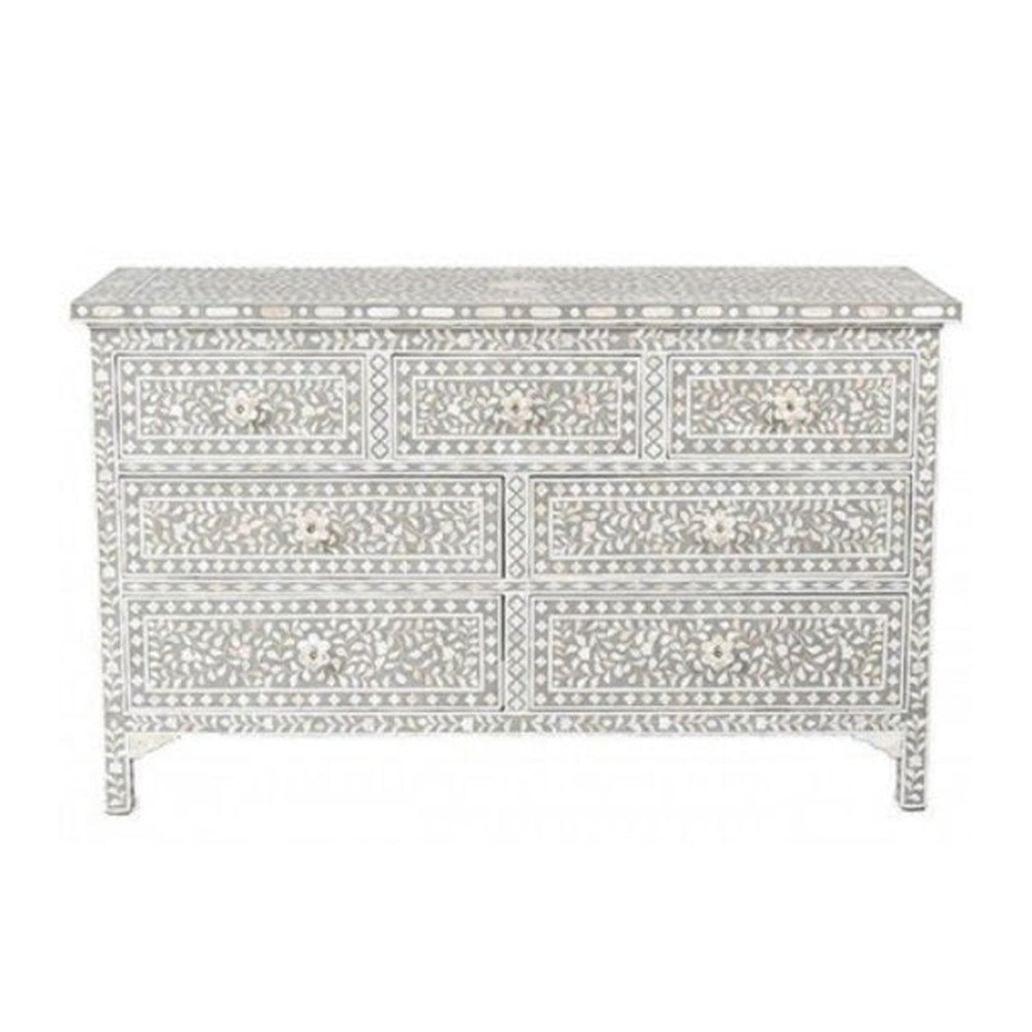 Personalized Bone Inlay Handmade Chest Of 7 Drawers Beautifully Crafted Home Decor Inlay Furniture