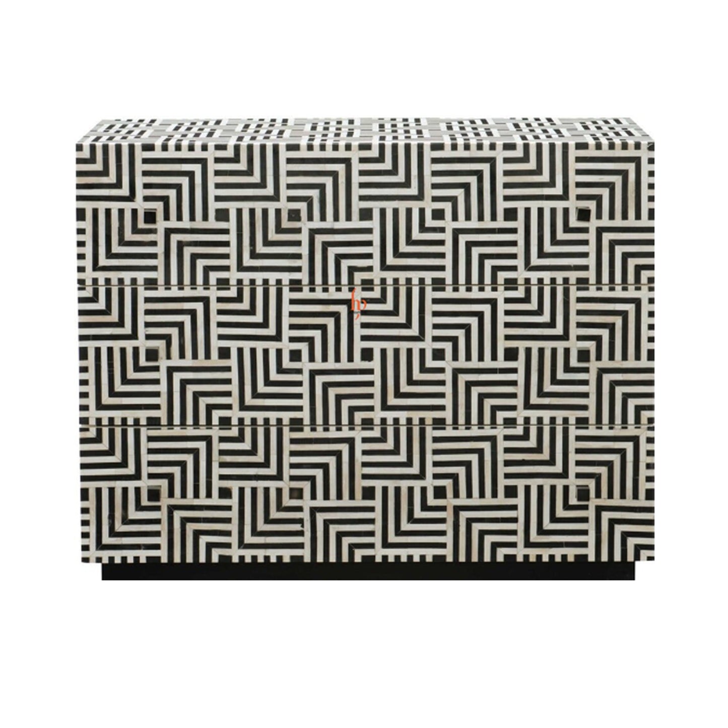 Handmade Bone Inlay Chest Of 3 Drawers Stunning Look Geometric Design Home Decor Inlay Furniture Decorative Living Table