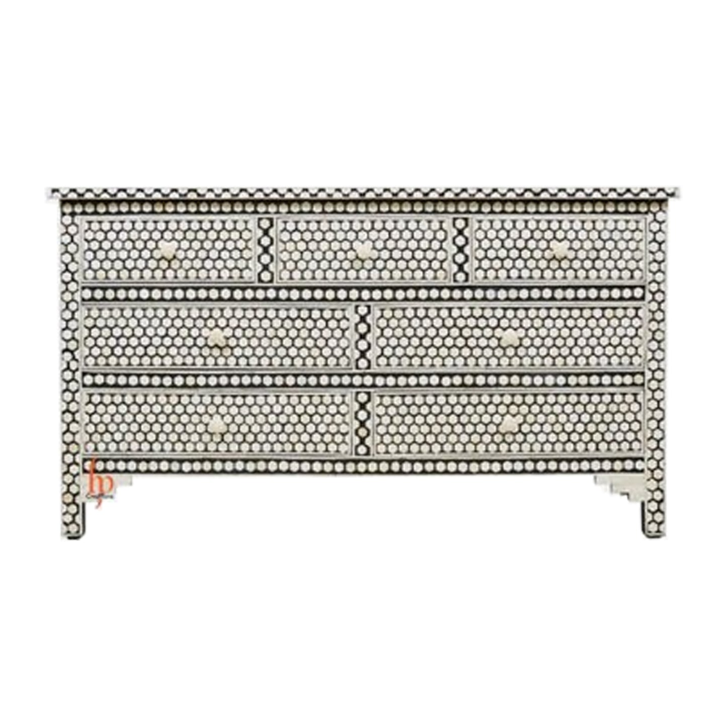 Personalized Bone Inlay 7 Chest Of Drawers Beautifully Crafted Home Decor Inlay Furniture