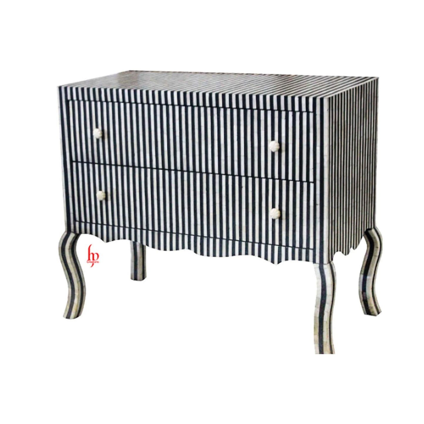 Hand-applied Retro looking Chest of Drawers Two Deep Drawers For Ample Storage
