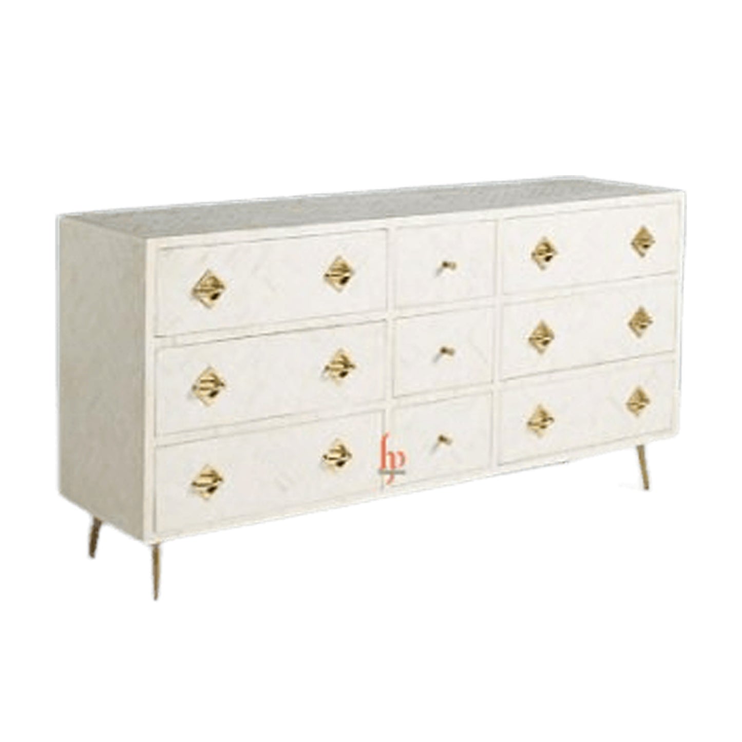 Handmade Bone Inlay Nine Drawer Storage Dresser Bone Inlay Buffet for Home Decor Purpose. I