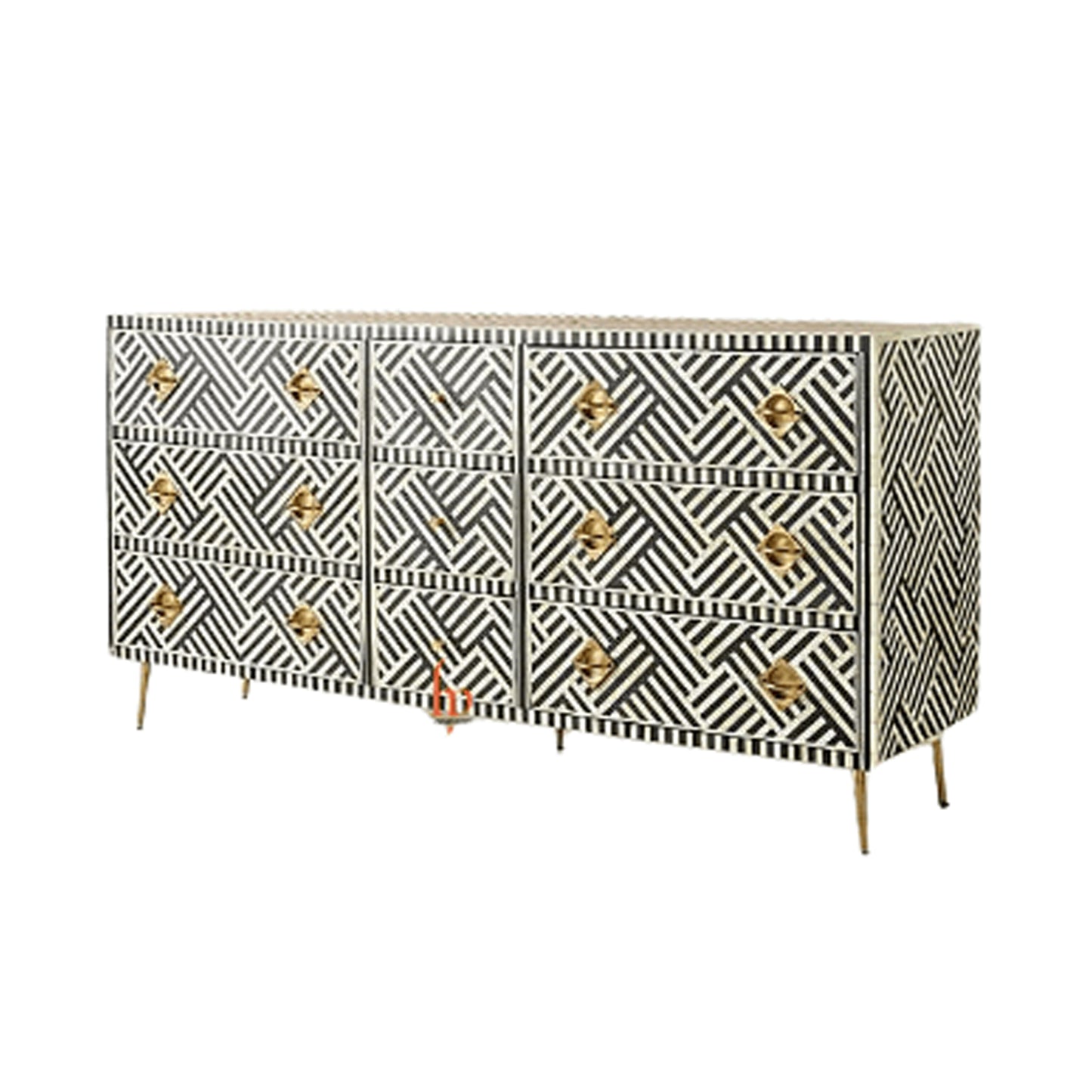 Bone Inlay Chest Of 9 Drawers Beautiful Handmade Dresser Inlay Furniture Cabinet for Living Room Guest Room Bed Room