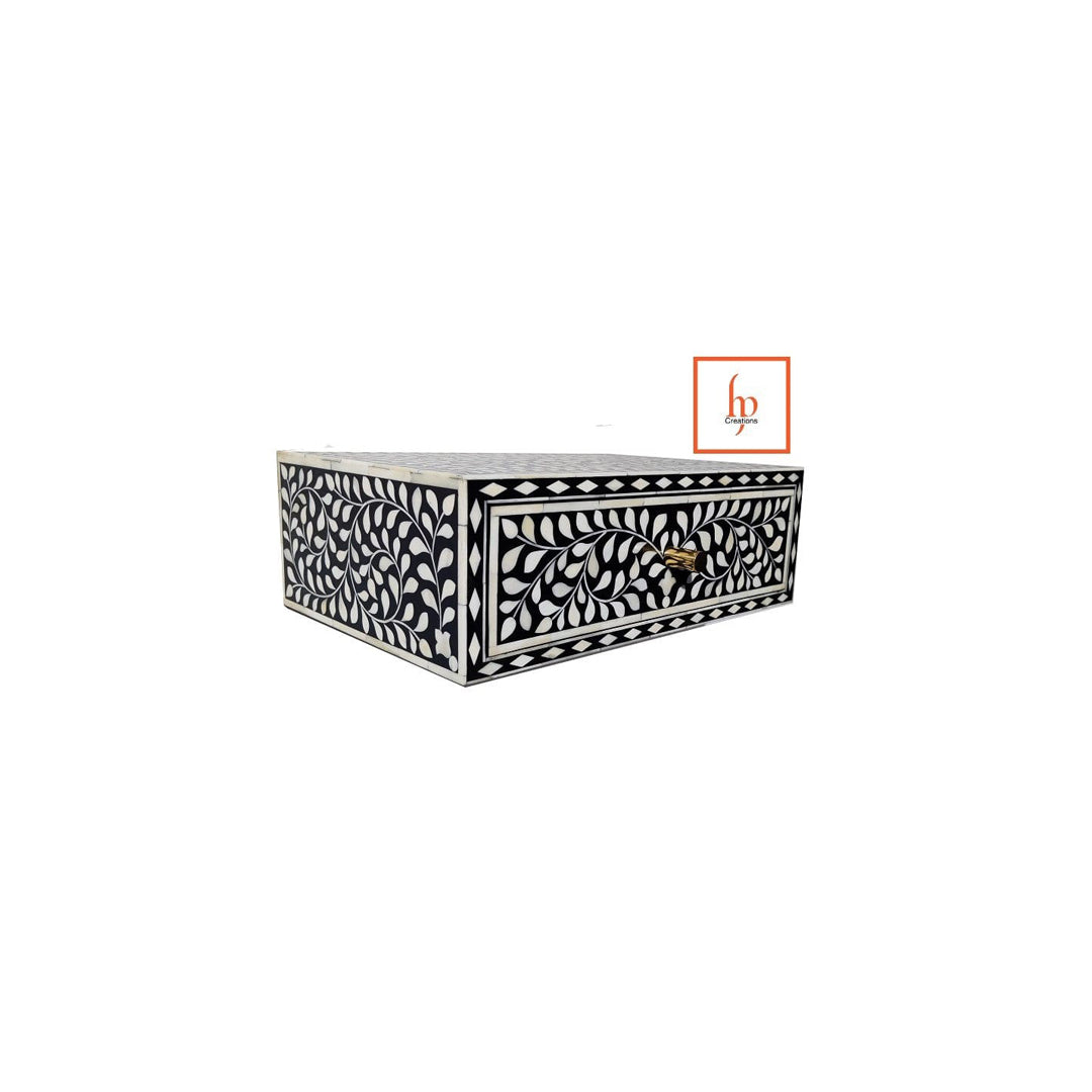Handmade Customized Bone Inlay Floating Bedside