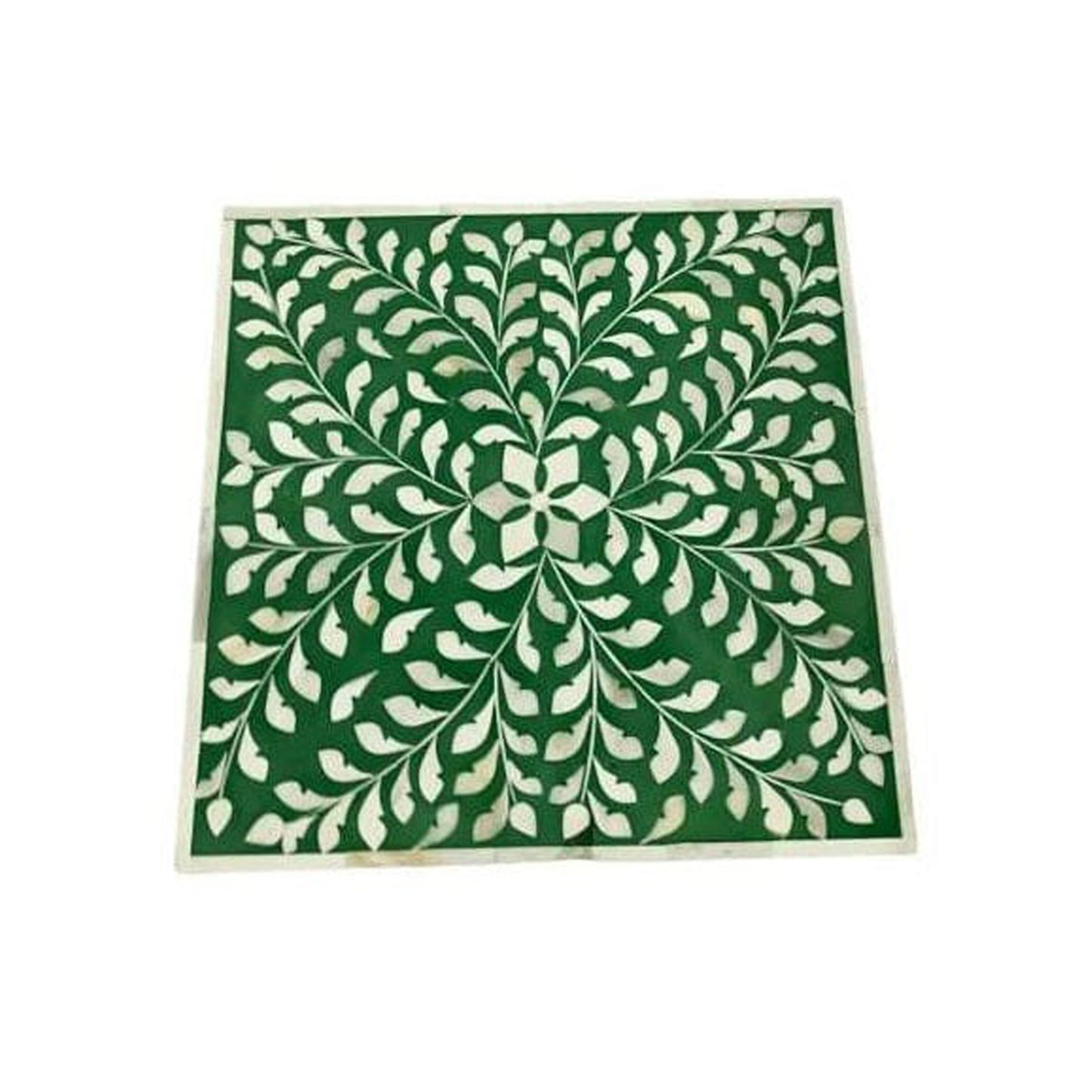 Handmade Customized Bone Inlay Floral Pattern Rectangular Cake Stand