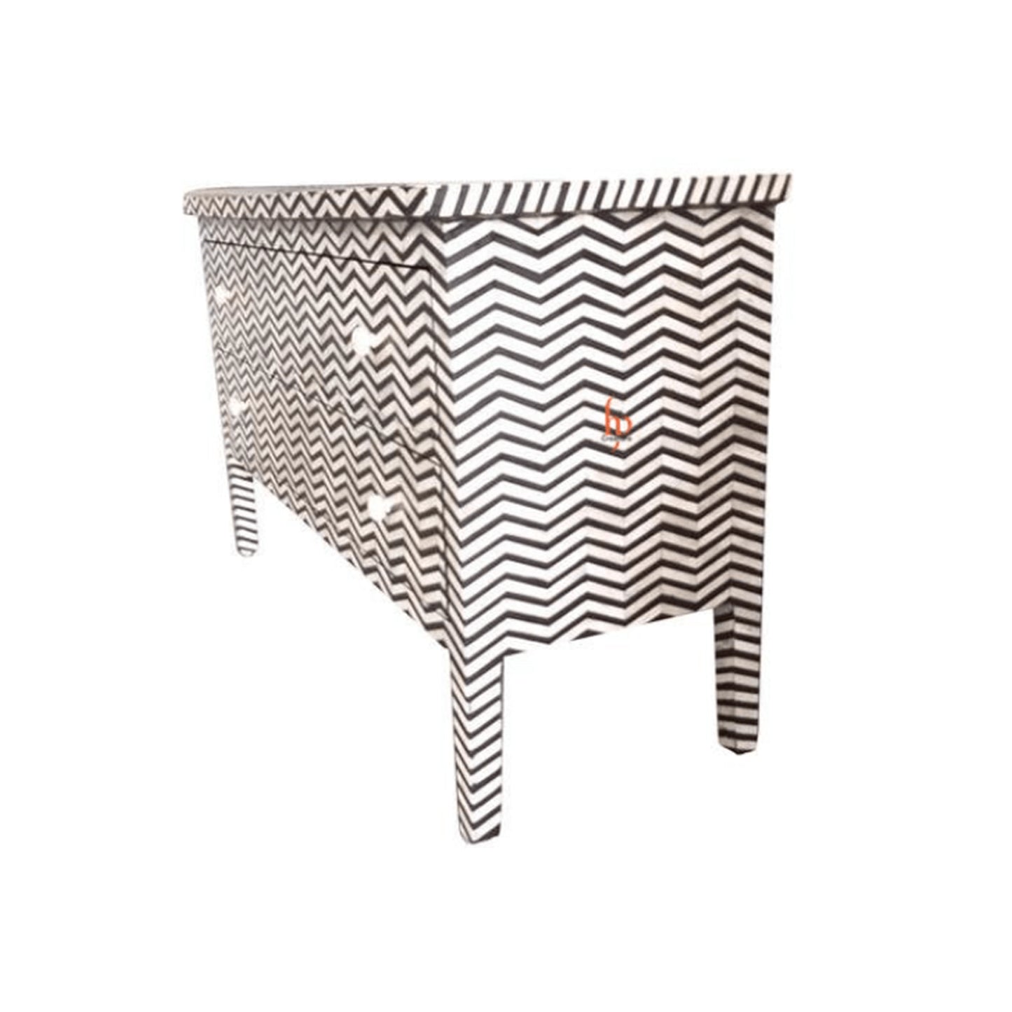 Bone Inlay Chest Of 2 Drawers Beautifully Crafted in Black Color Geometric Design Home Decor Handmade Inlay Furniture