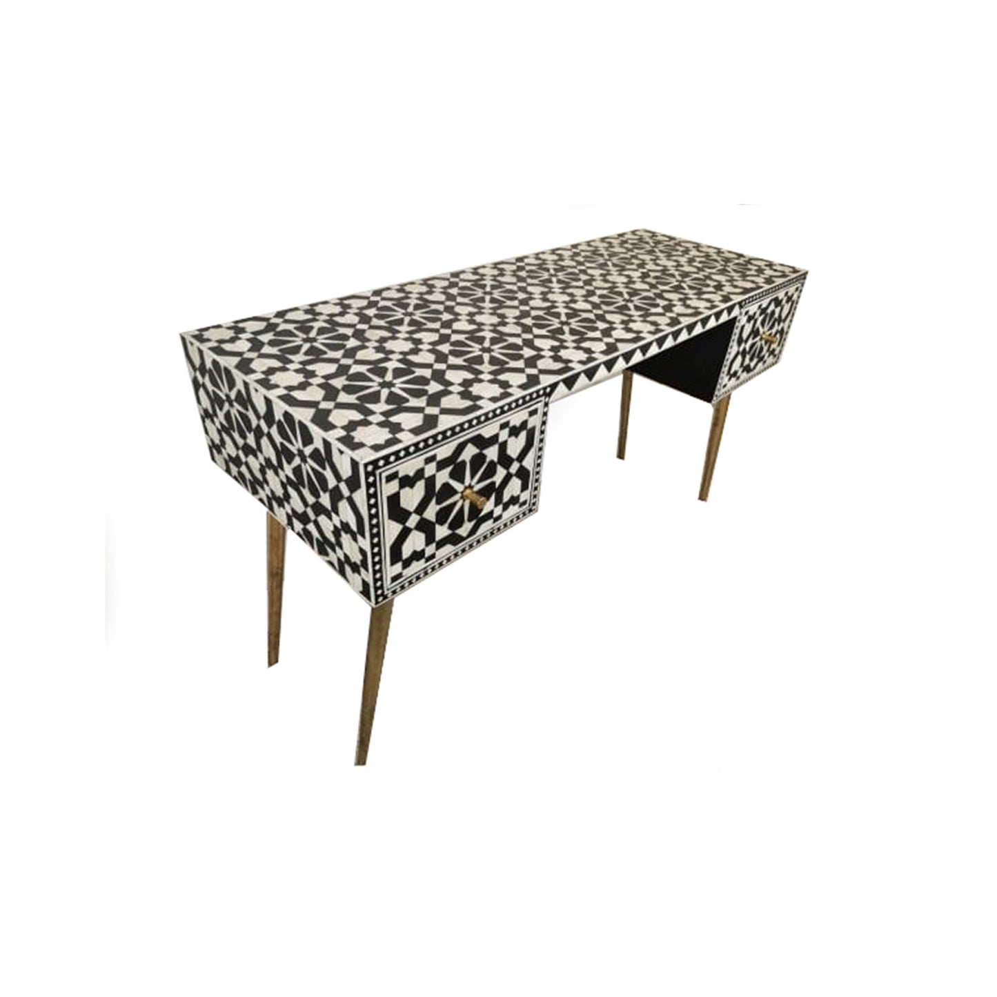 Customized Handmade Bone Inlay Moroccan Pattern Console Table