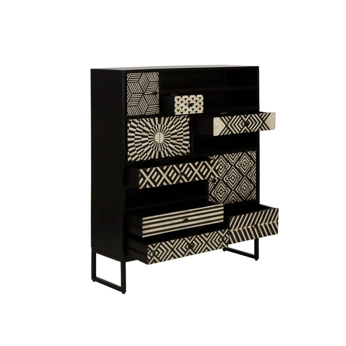 Handmade Customized Bone Inlay Bar Cabinet