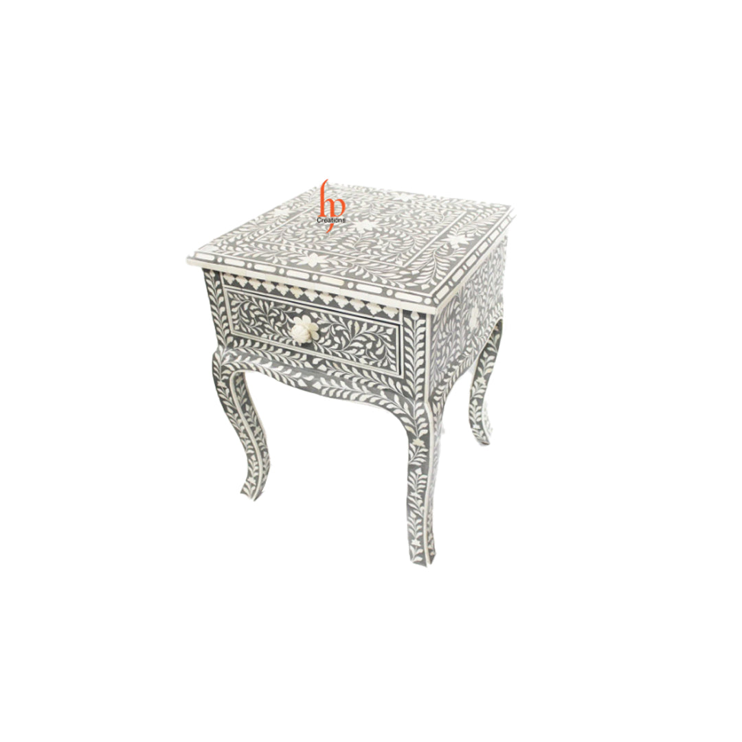 Personalized Bone Inlay Small Bedside Table Attractive Traditional Design Bedside Table