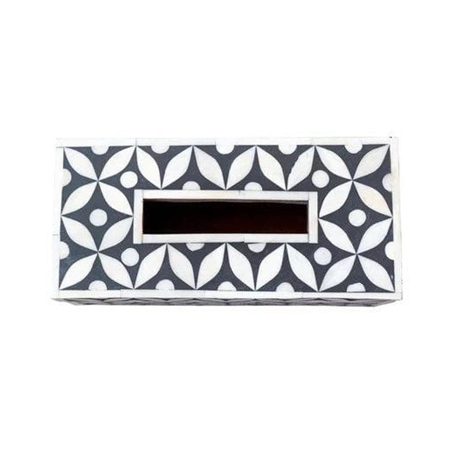 Handmade Bone Inlay Star Eye Pattern Tissue Box for Home and Office Decor