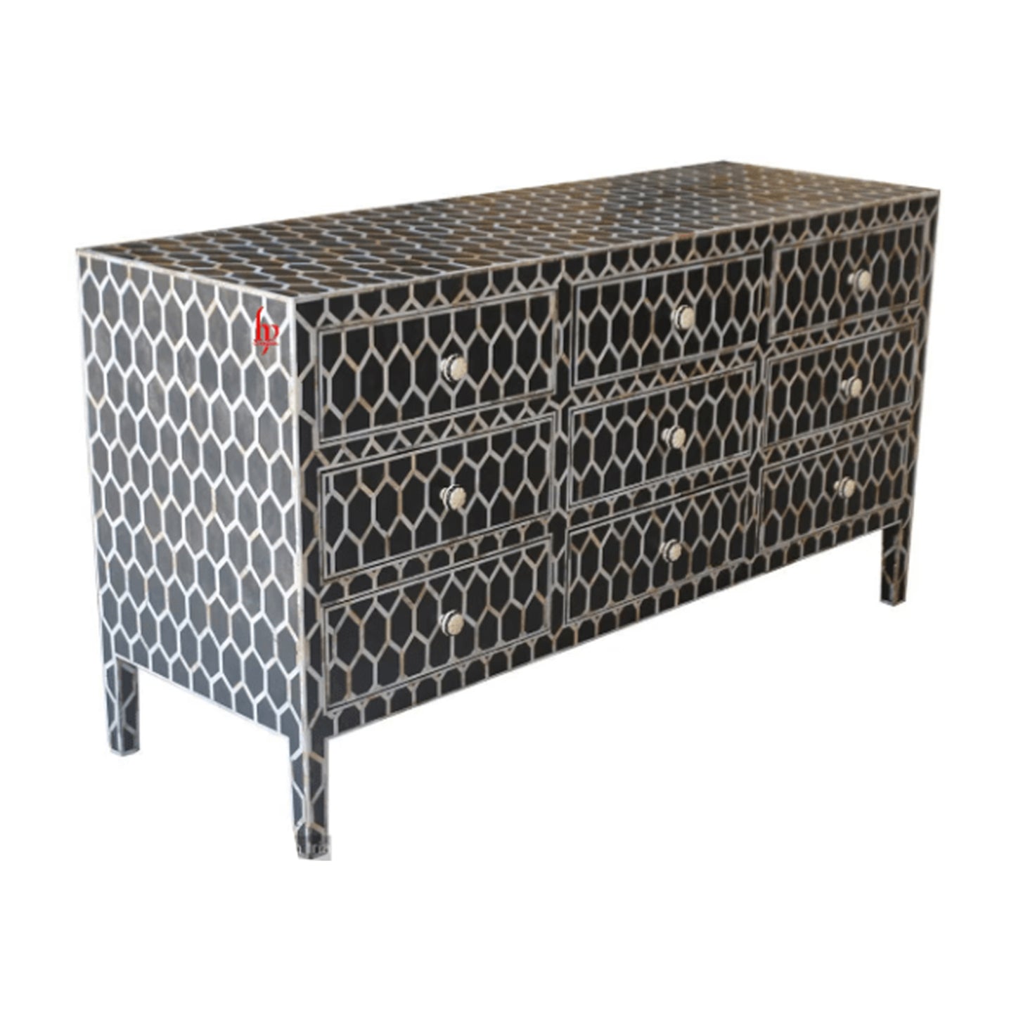 handmade Bone Inlay Chest Of 9 Drawers Beautiful Honeycomb Design Handmade Dresser Inlay Furniture Cabinet