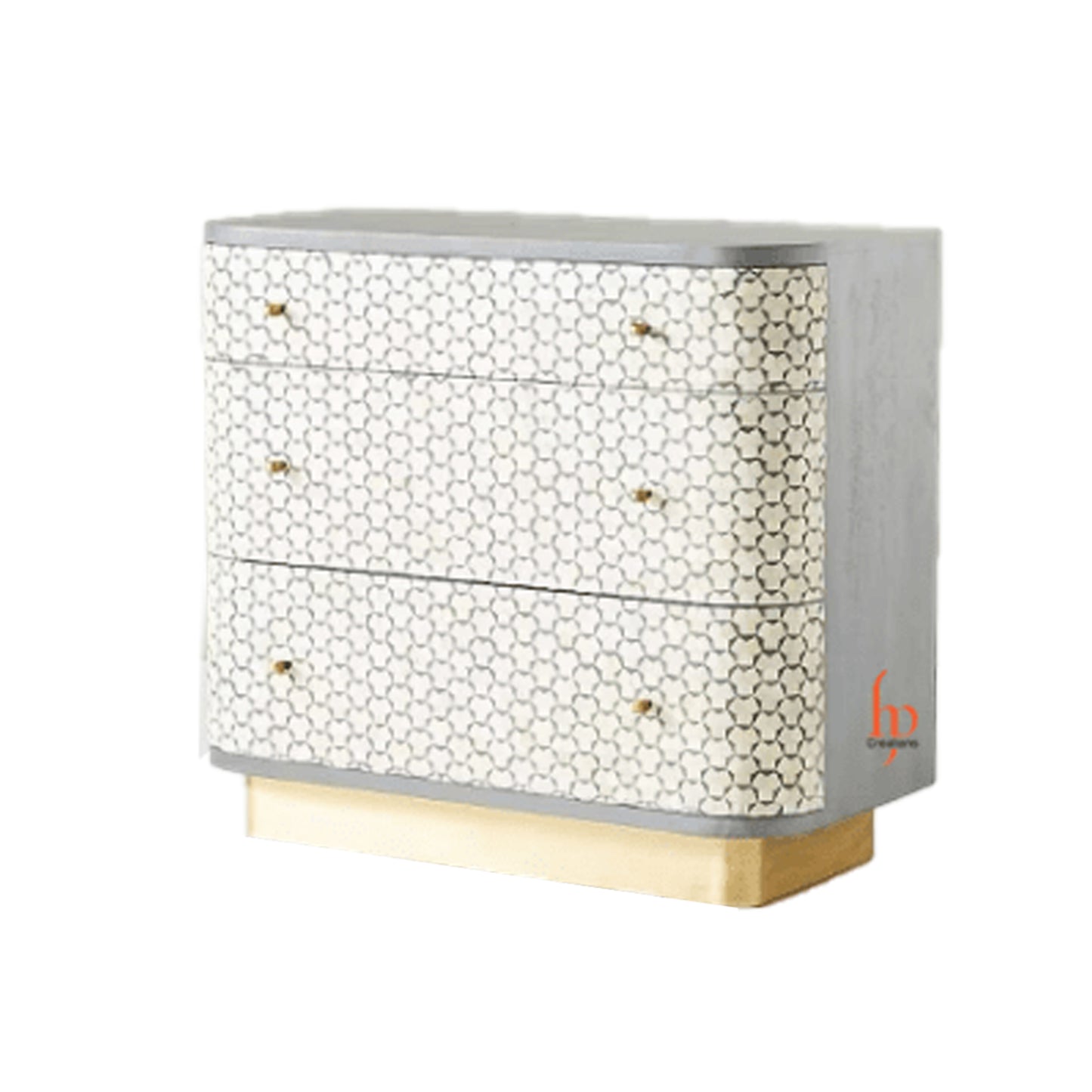 Bone Inlay Chest of 3 Drawers Unique Home Décor Inlay Furniture Attractive Dresser Table