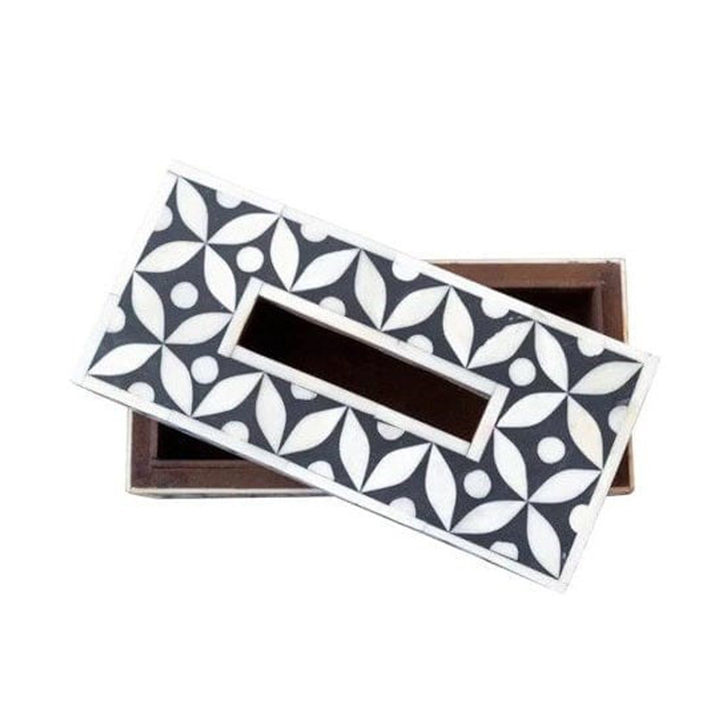 Handmade Bone Inlay Star Eye Pattern Tissue Box for Home and Office Decor