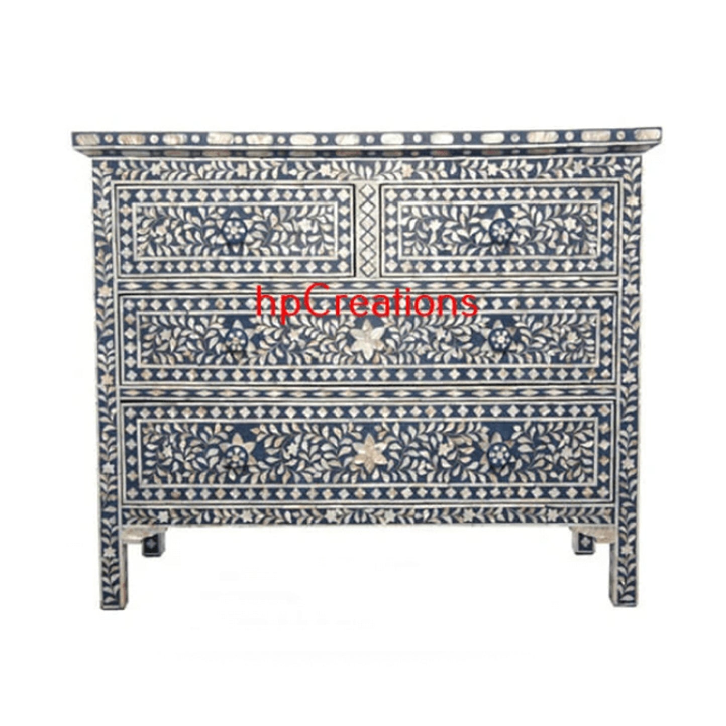 Handmade Bone Inlay Chest Of Drawers With Four Drawer by hpCreations