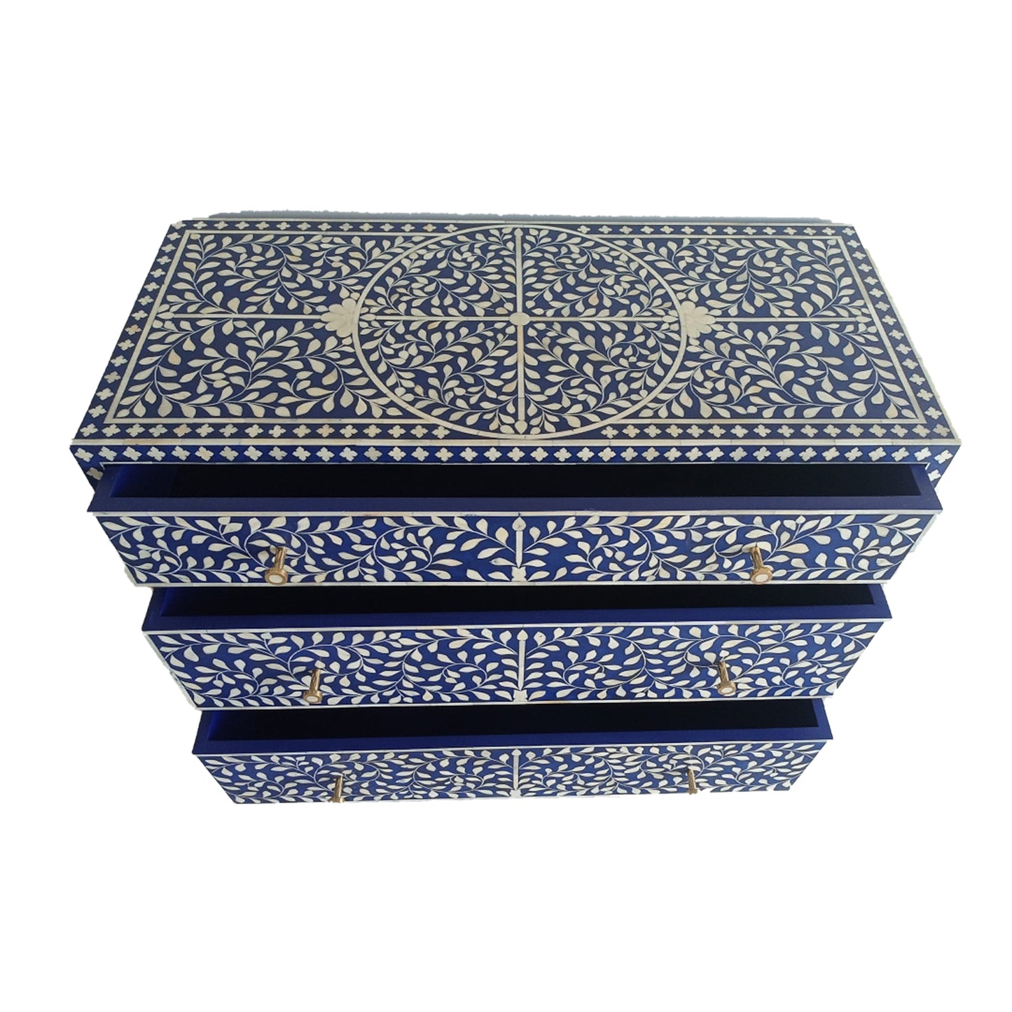 Handmade Customized Bone Inlay Chest of 3 Drawer