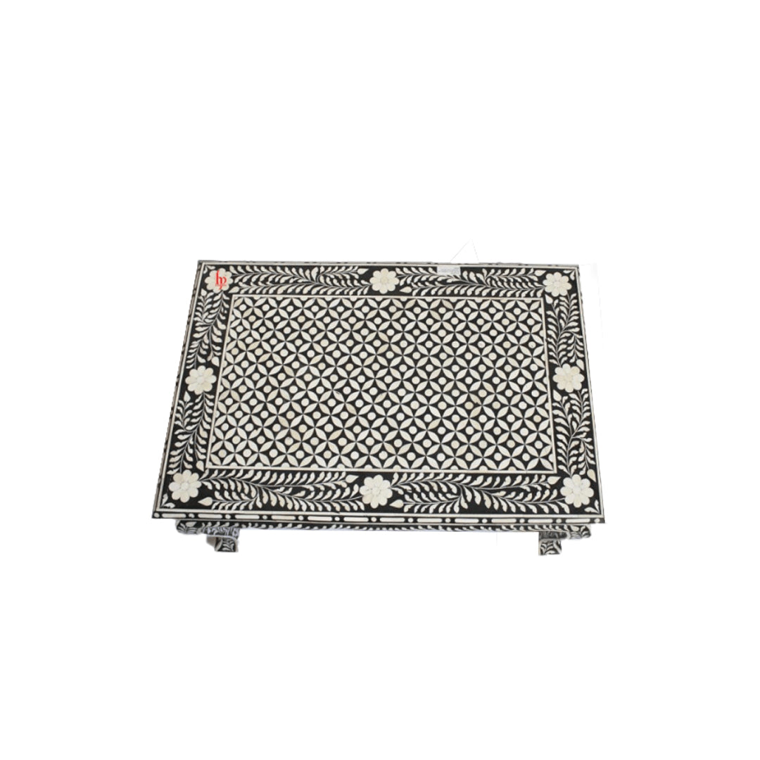 Personalized Bone Inlay Coffee Table Beautiful Floral Design Home Decor furniture Unique Design Attractive Work