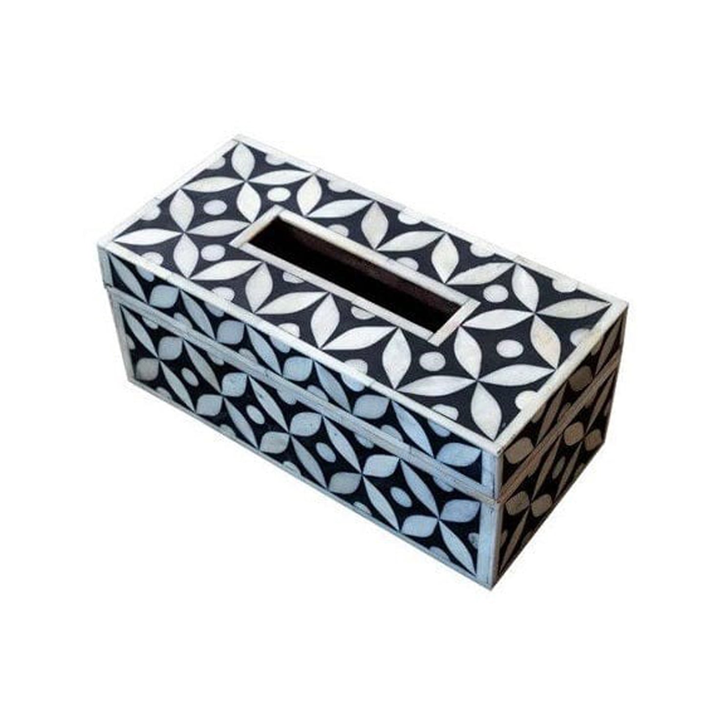 Handmade Bone Inlay Star Eye Pattern Tissue Box for Home and Office Decor