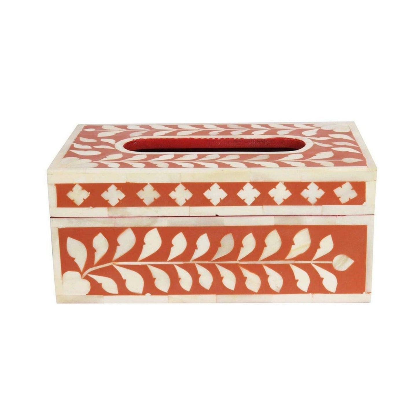 Customized Handmade Bone Inlay Floral Pattern Tissue Box