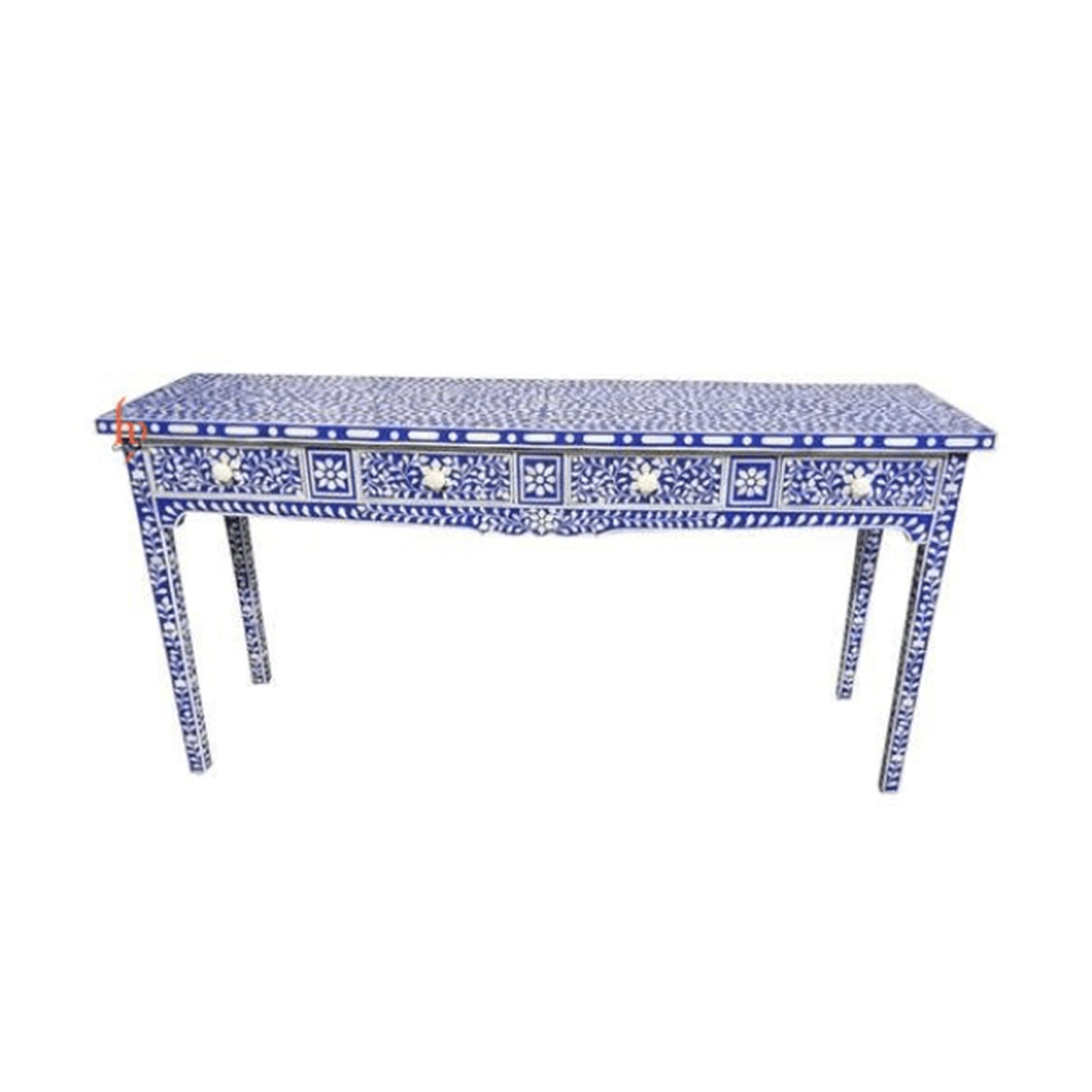 Handmade Bone Inlay Bench Beautifully Crafted Floral Design Pretty Home Décor Bench Table Beautiful Living Room Bench Table