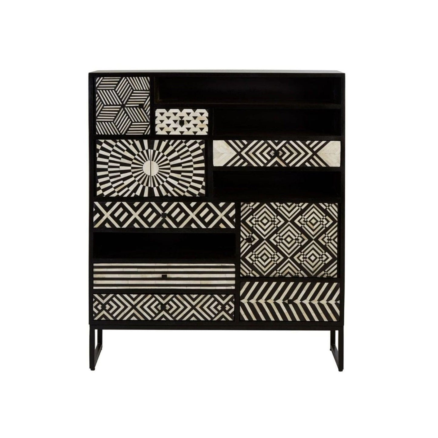 Handmade Customized Bone Inlay Bar Cabinet