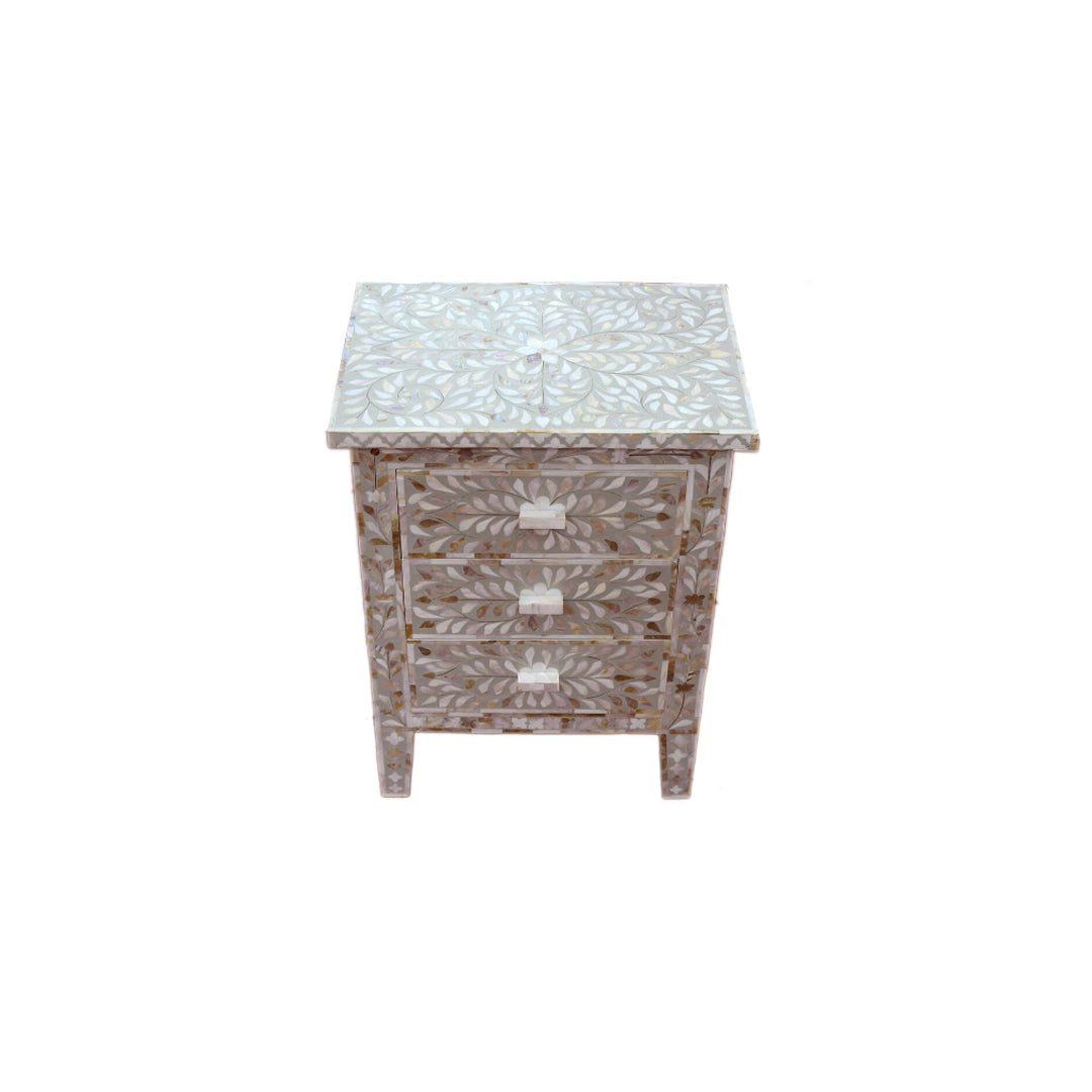 Personalized Mother Of Pearl Inlay Bedside Table Home Decor Purpose Attractive Design Beautifully Crafted Bedside table