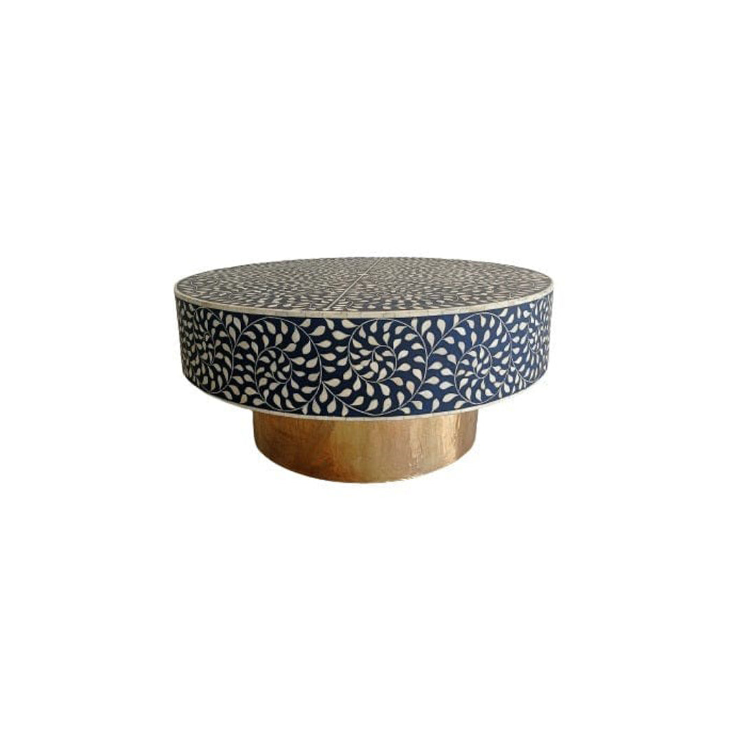 Handmade Customized Bone Inlay Round Coffee table