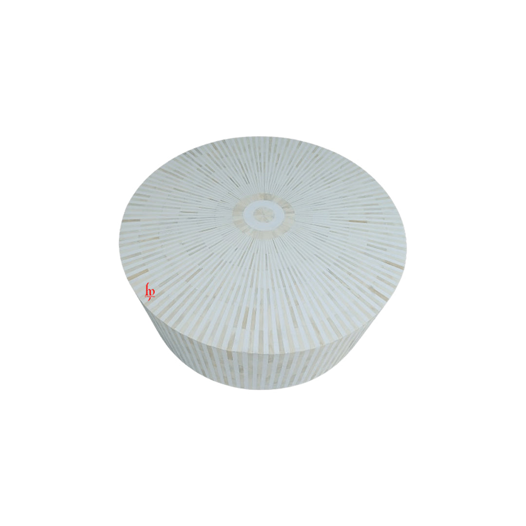 Handmade Customized Bone Inlay Round Coffee Table