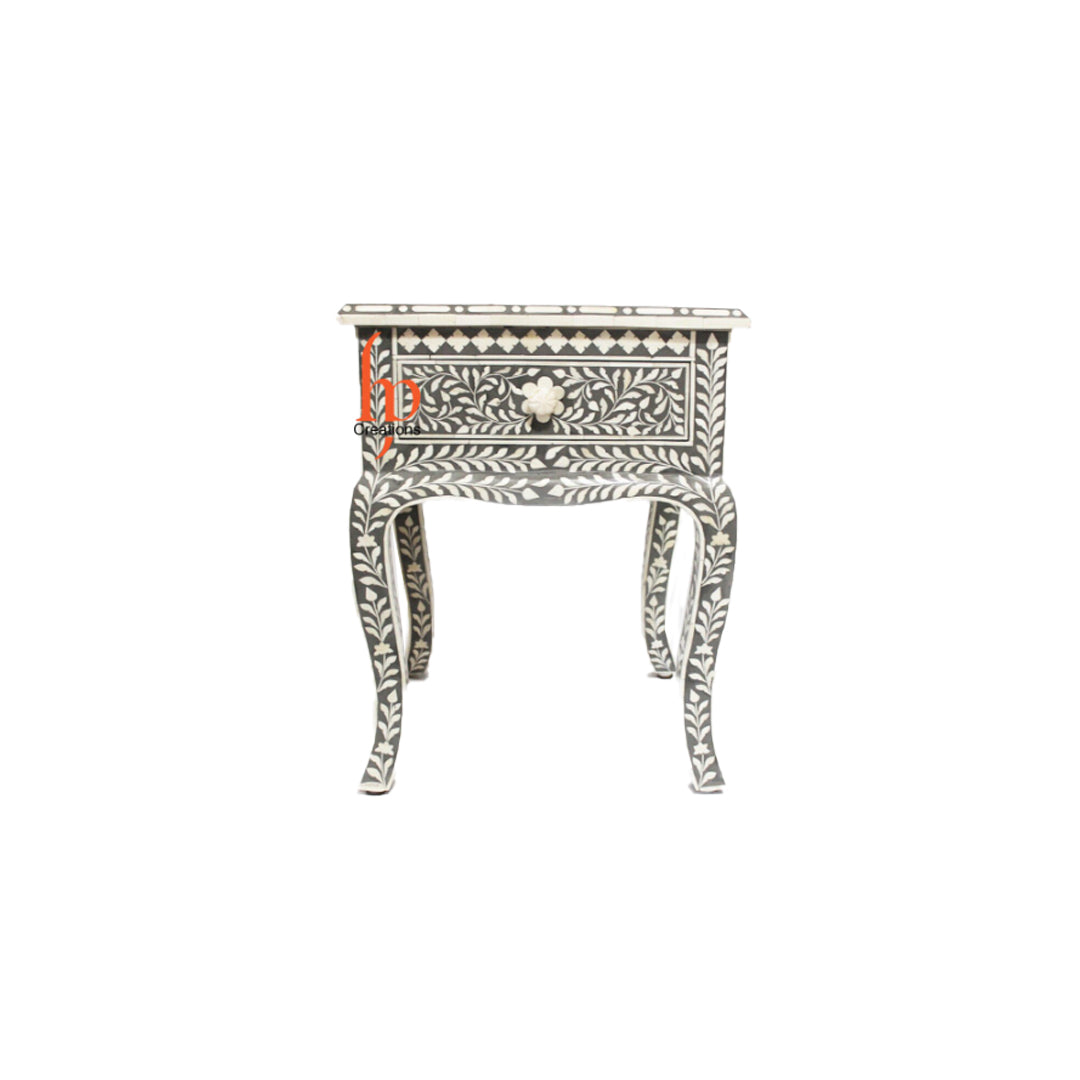 Personalized Bone Inlay Small Bedside Table Attractive Traditional Design Bedside Table