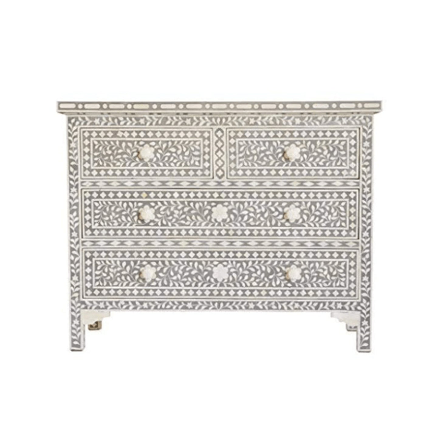 Handmade Bone Inlay Chest Of Drawers With Four Drawer