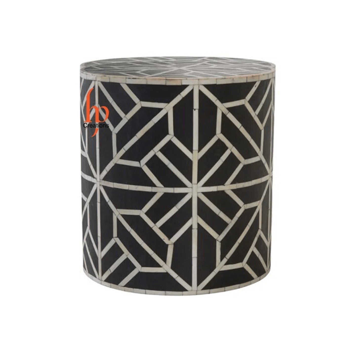 Personalized Bone Inlay Round Stool Home Decor Furniture Beautifully Attractive Look Side Table Dinning Stool Classic Vintage Furniture