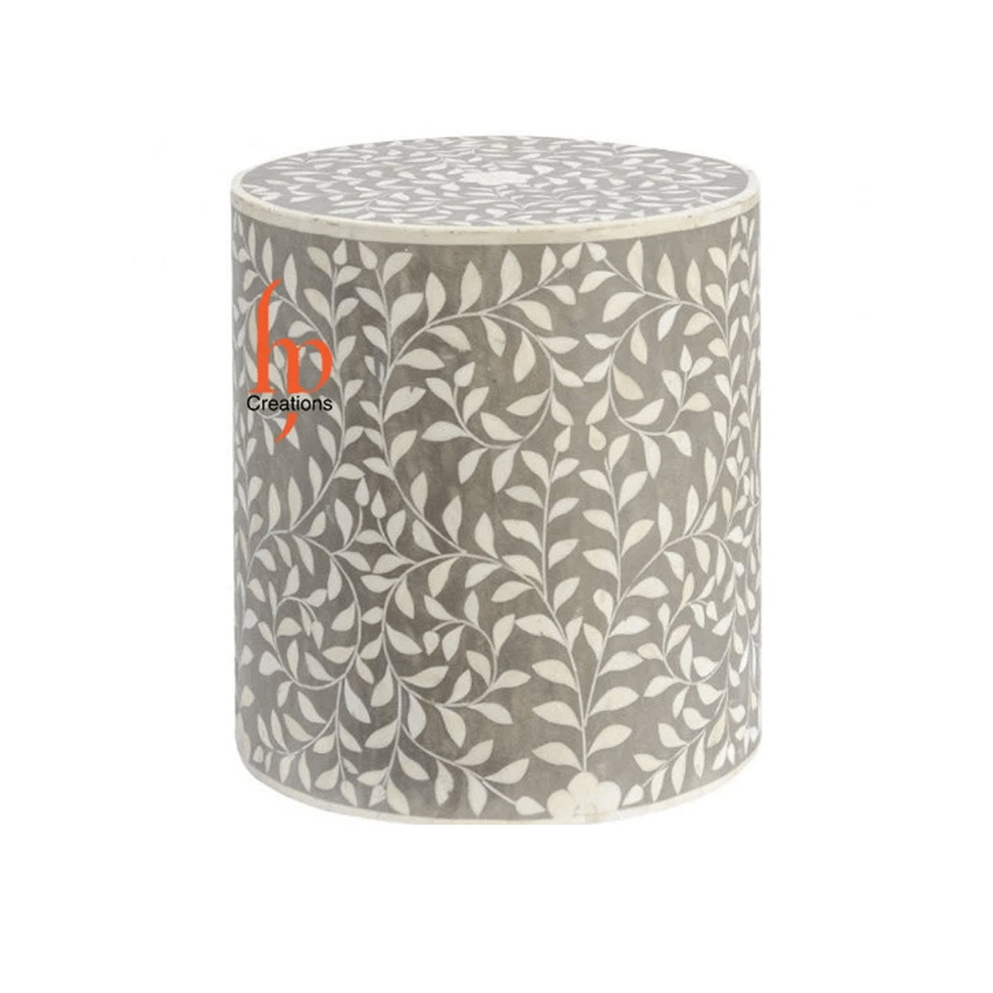 Personalized Bone Inlay Round Stool Home Decor Furniture Beautifully Attractive Look Side Table Dinning Stool Classic Vintage Furniture