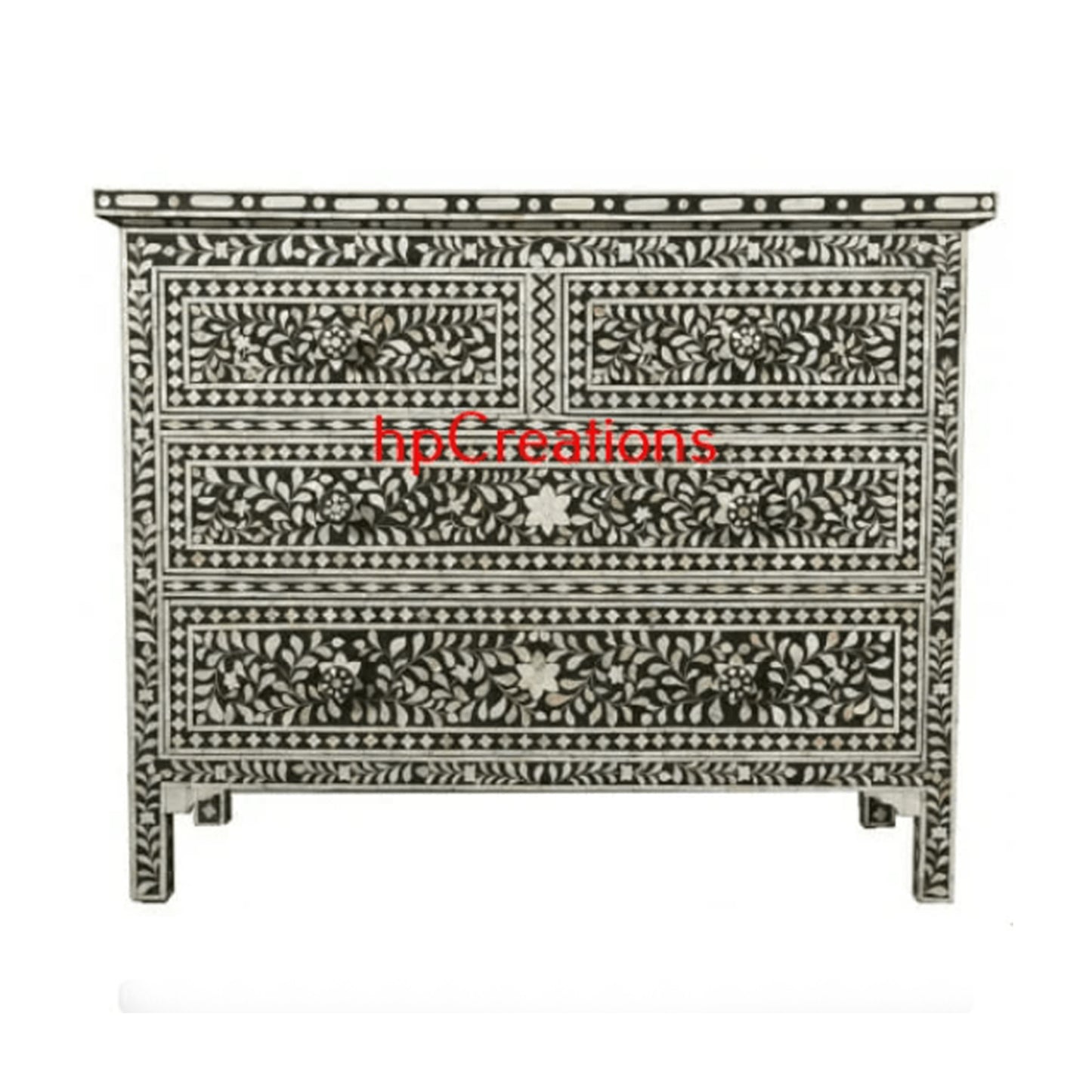Handmade Bone Inlay Chest Of Drawers With Four Drawer by hpCreations