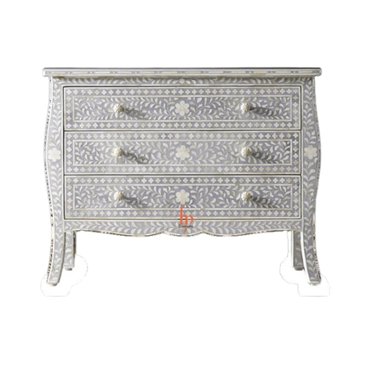 Personalized Handmade Bone Inlay 3 Chest Of Drawers Beautiful Floral Design Home Décor Inlay Furniture