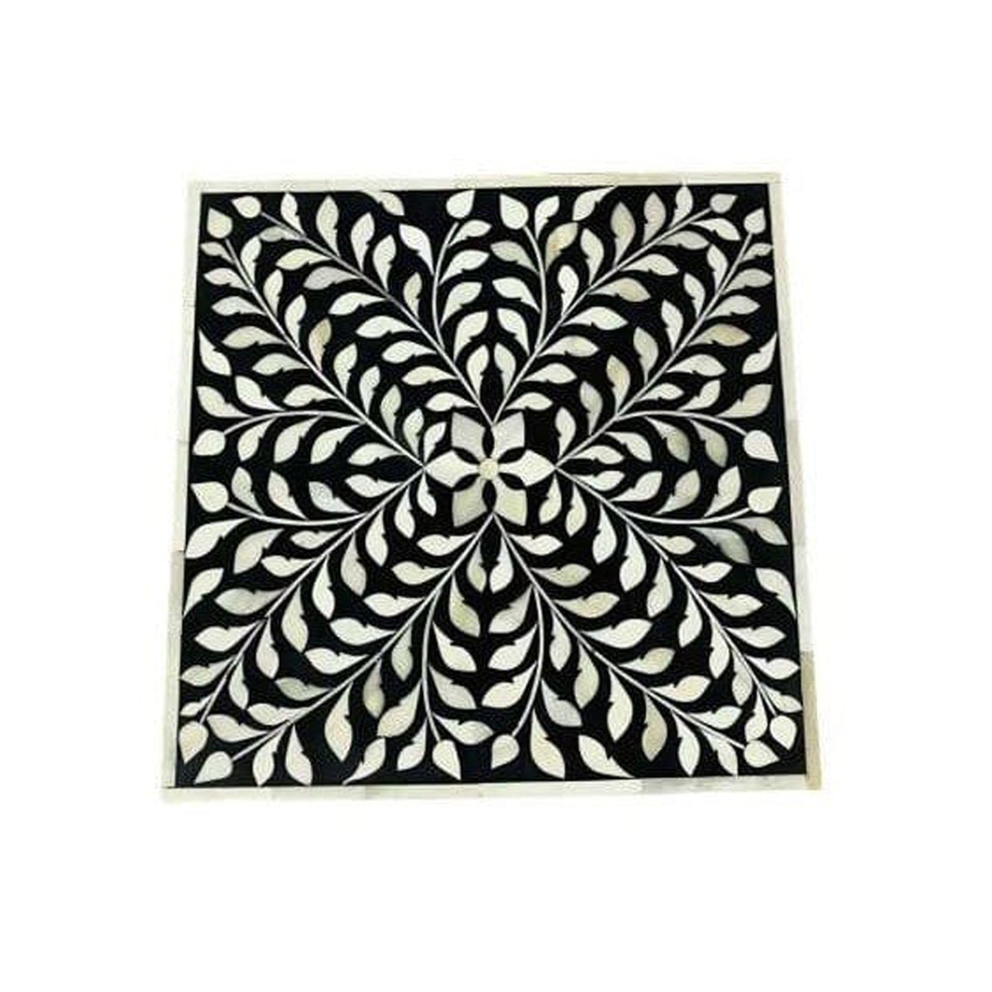 Handmade Customized Bone Inlay Floral Pattern Rectangular Cake Stand
