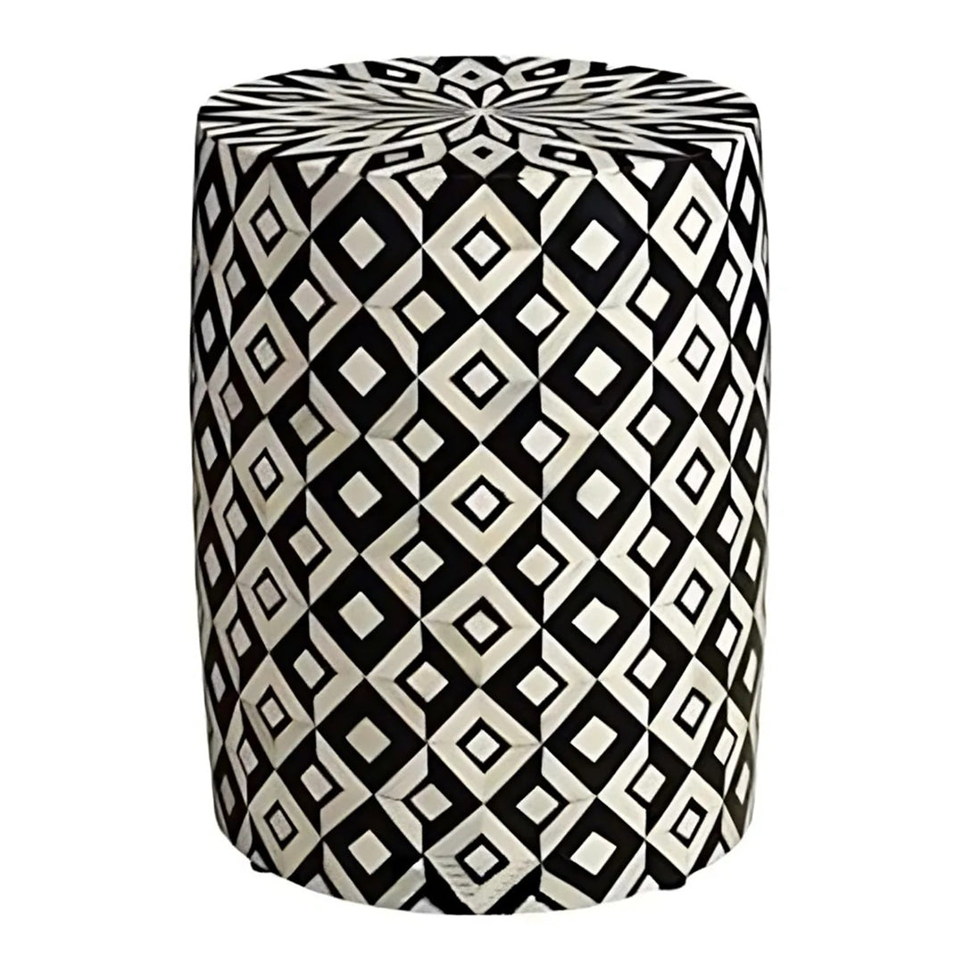 Personalized Bone Inlay Round Stool Home Decor Furniture Beautifully Attractive Look Side Table Dinning Stool Classic Vintage Furniture