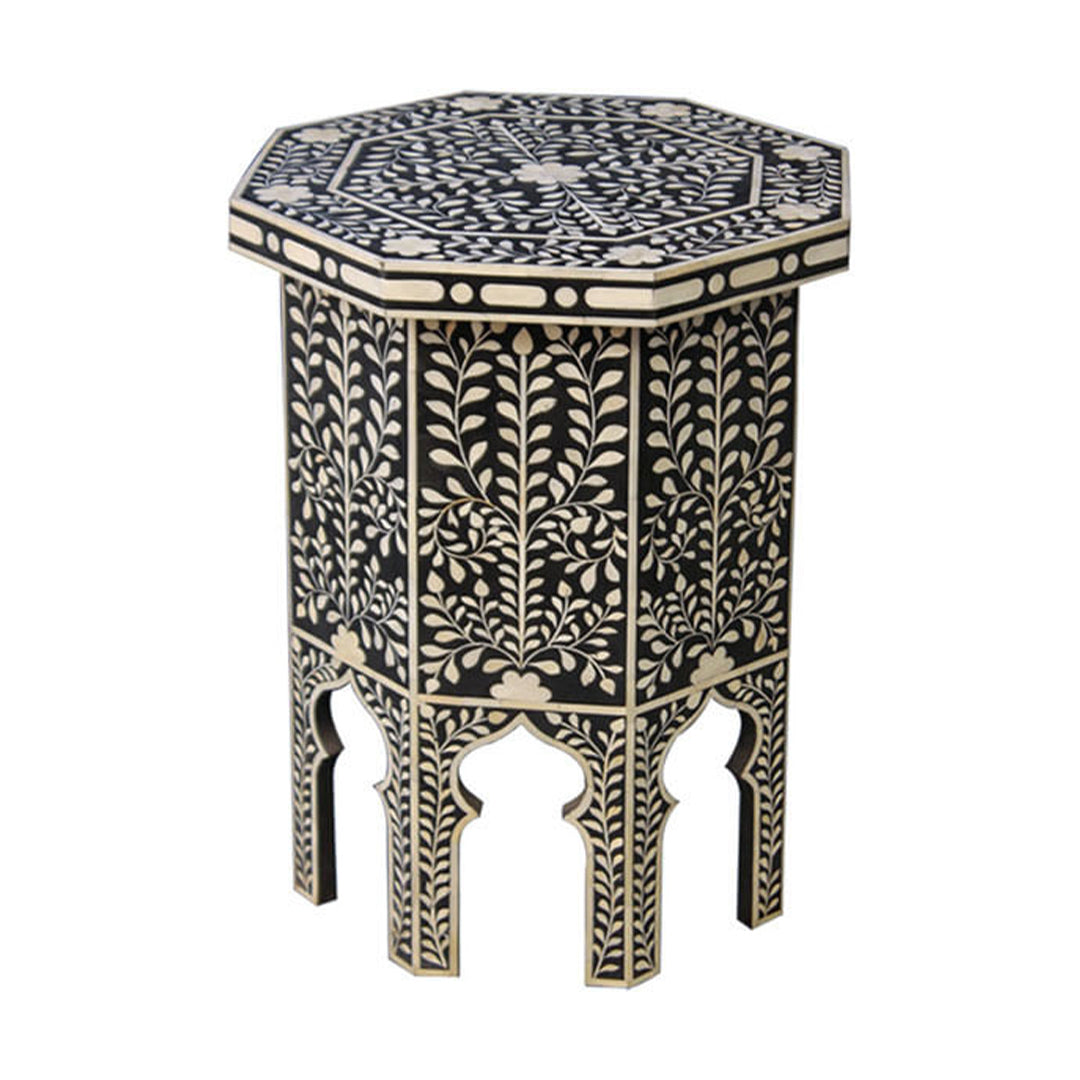 Handmade Bone Inlay Modern Antique Floral Design Stool Home Decor Furniture Beautifully Design Classic Vintage Furniture