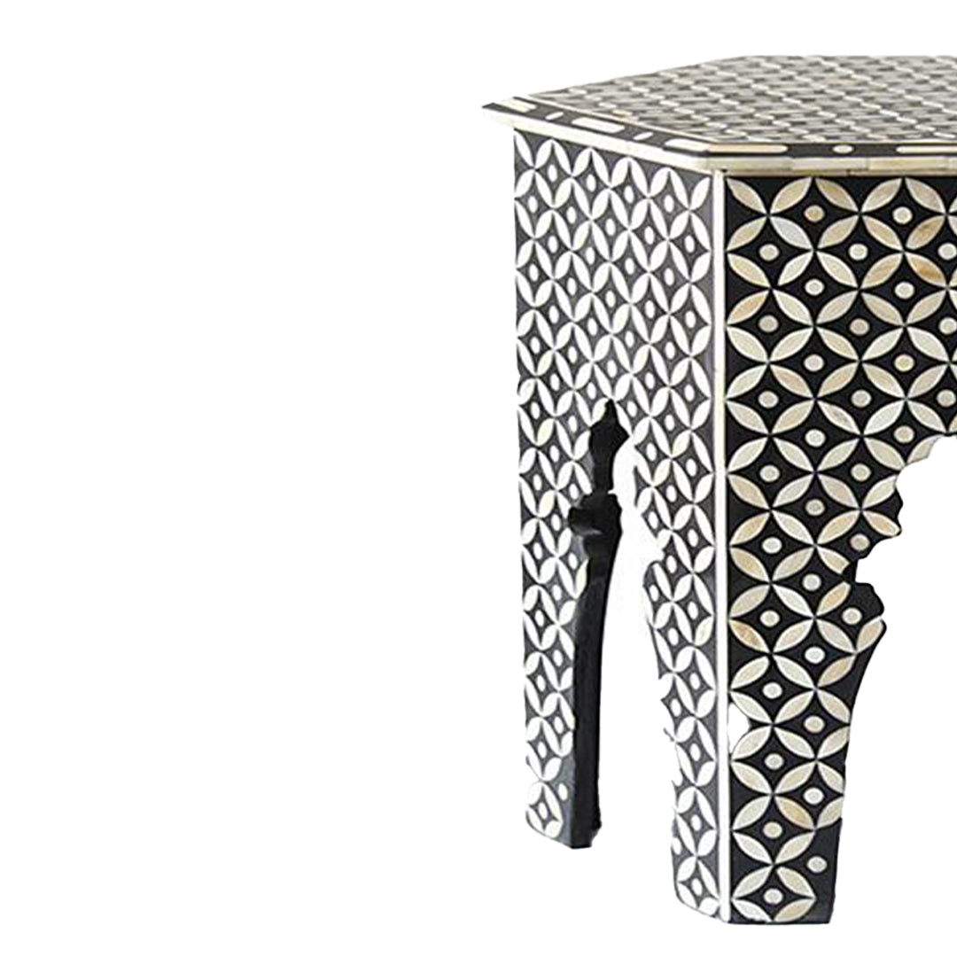 Handmade Bone Inlay Modern Antique Floral Design Stool Home Decor Furniture Beautifully Design Classic Vintage Furniture