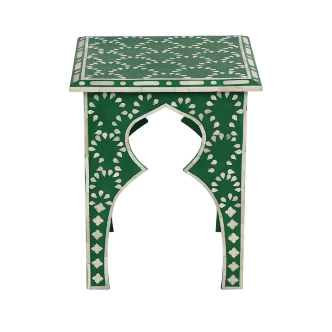 Handmade Bone Inlay Modern Antique Floral Design Stool Home Decor Furniture Beautifully Design Classic Vintage Furniture