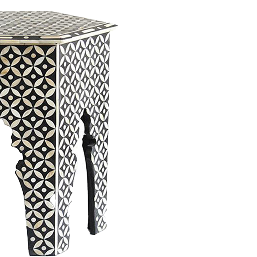 Handmade Bone Inlay Modern Antique Floral Design Stool Home Decor Furniture Beautifully Design Classic Vintage Furniture